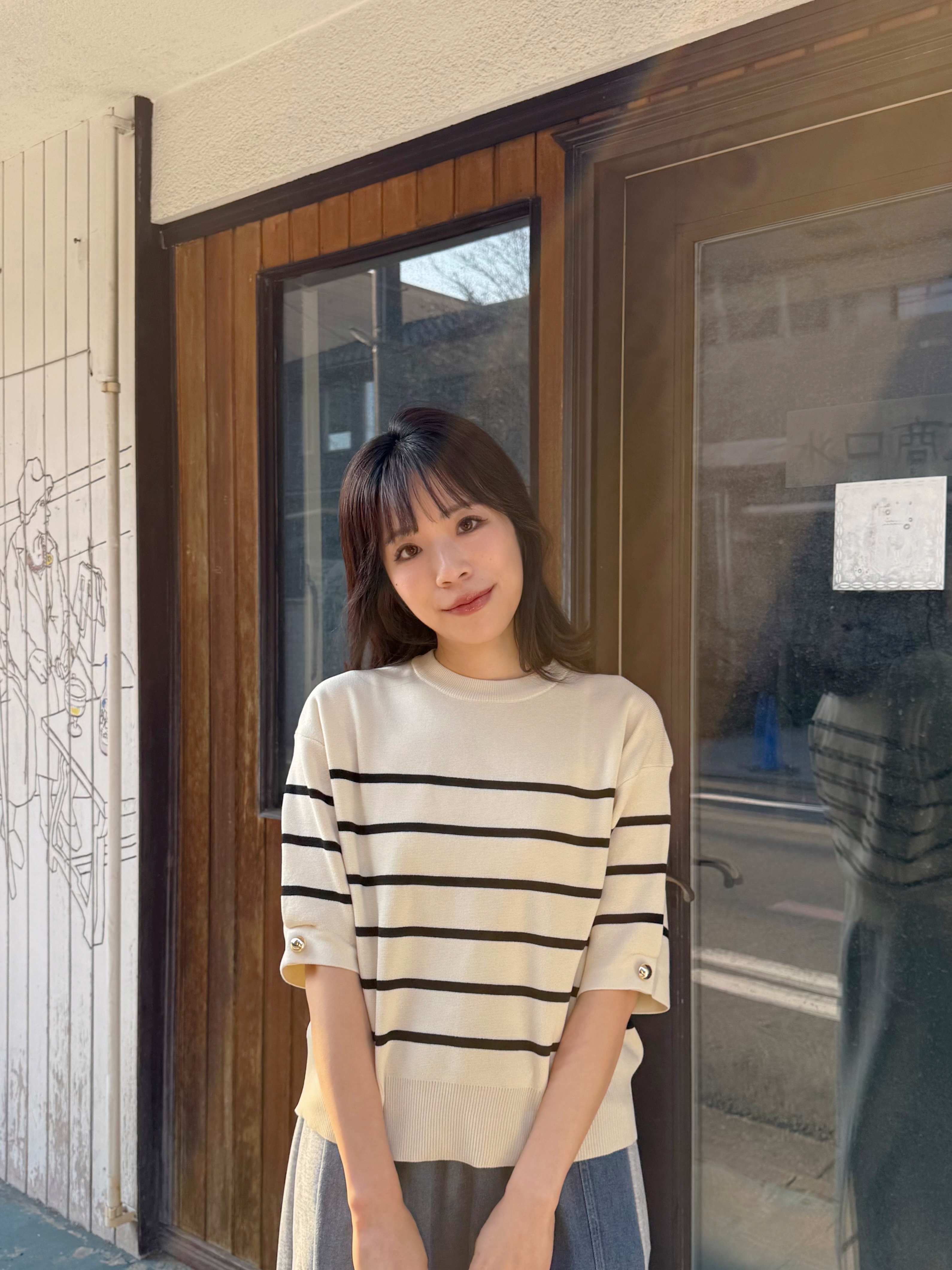 6色•S-LL碼•鈕扣泡泡袖薄款針織上衣