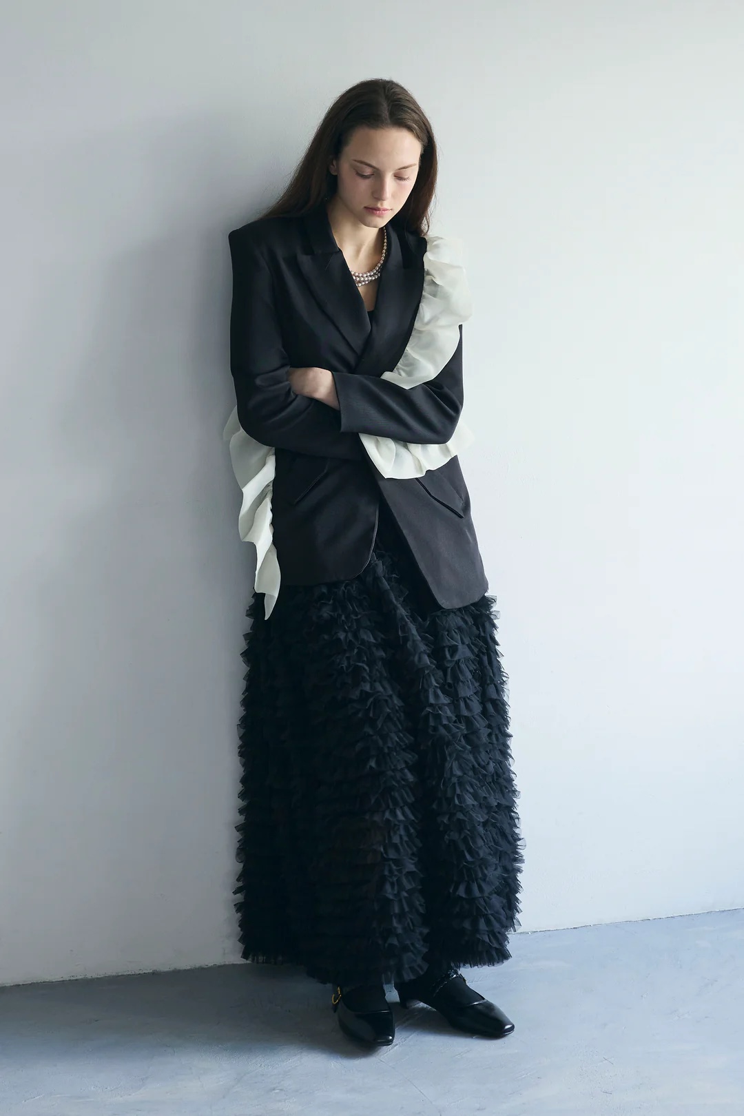 3色•層次紗紗長款半身裙