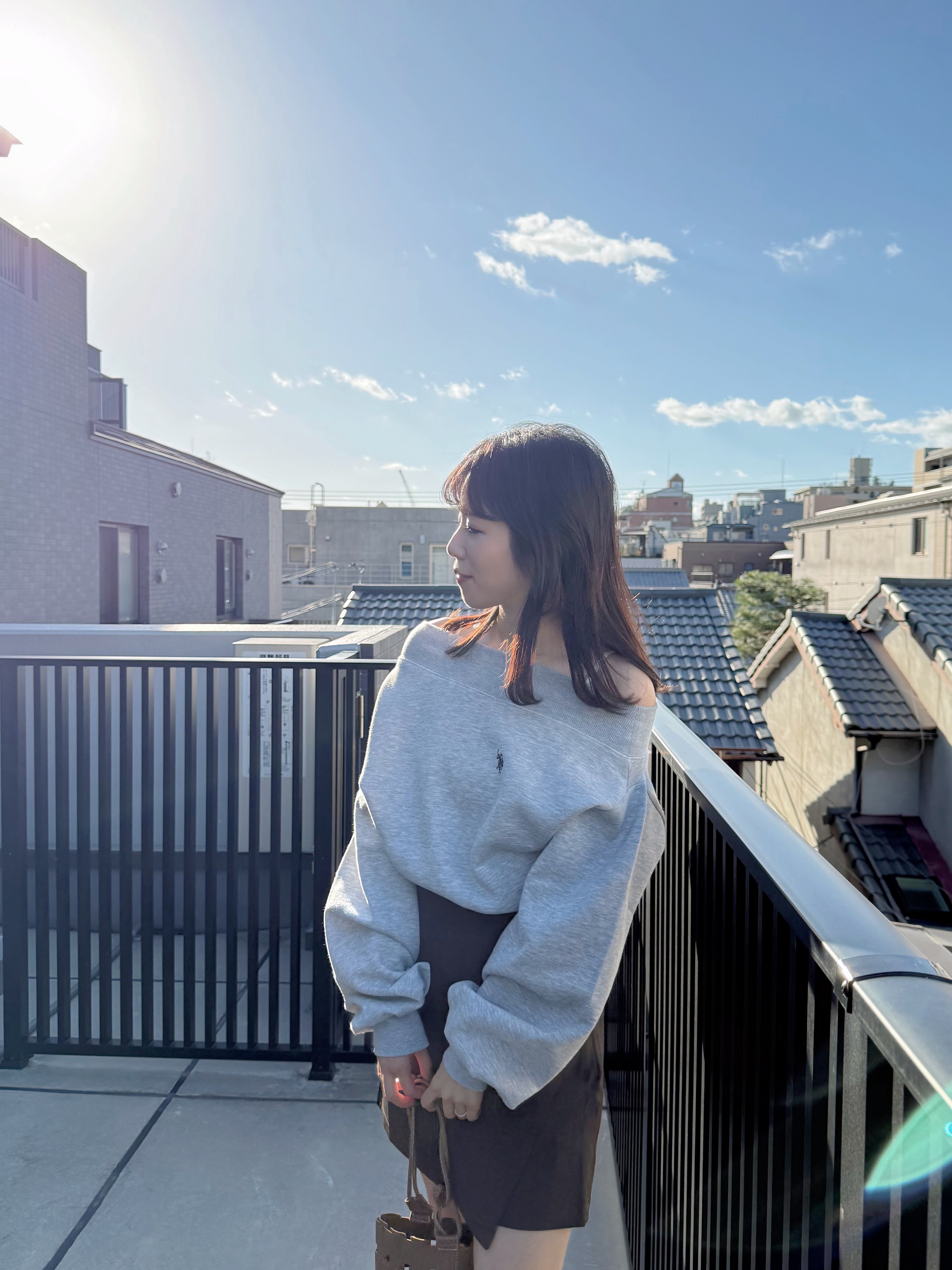 Polo刺繡logo側肩寬領衞衣