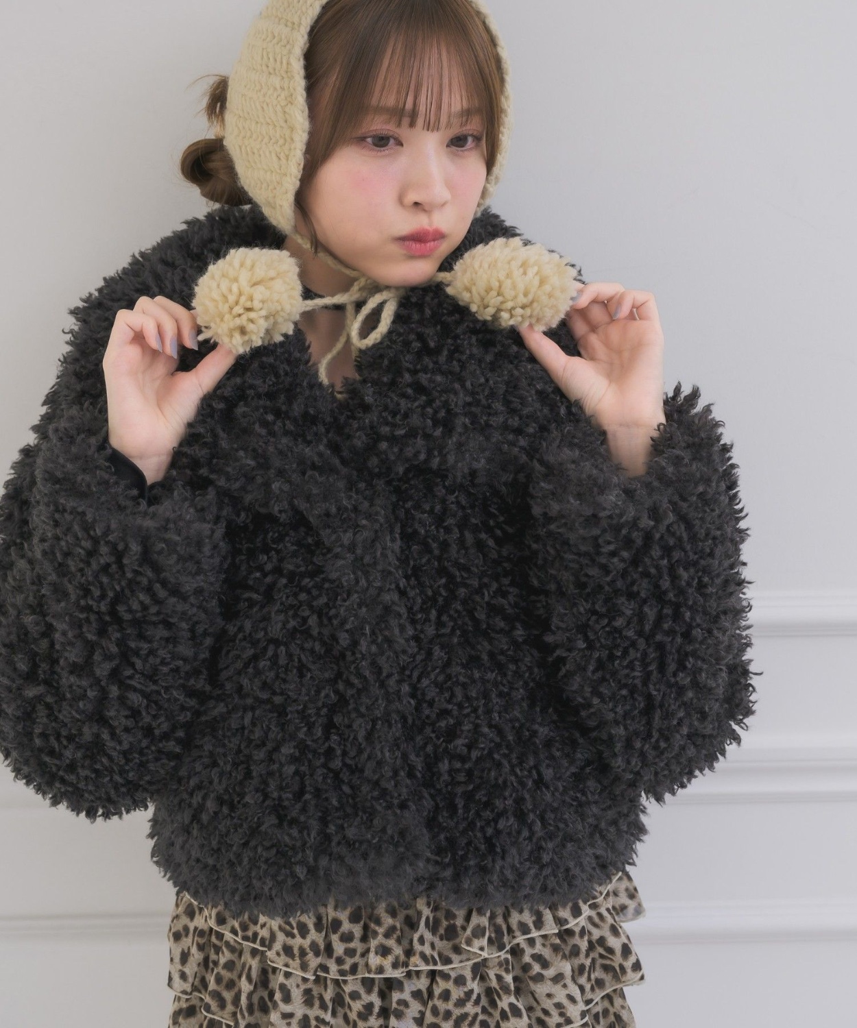 捲捲毛毛翻領外套