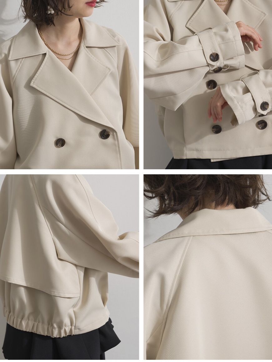 3色•基礎短款後波浪乾濕外套