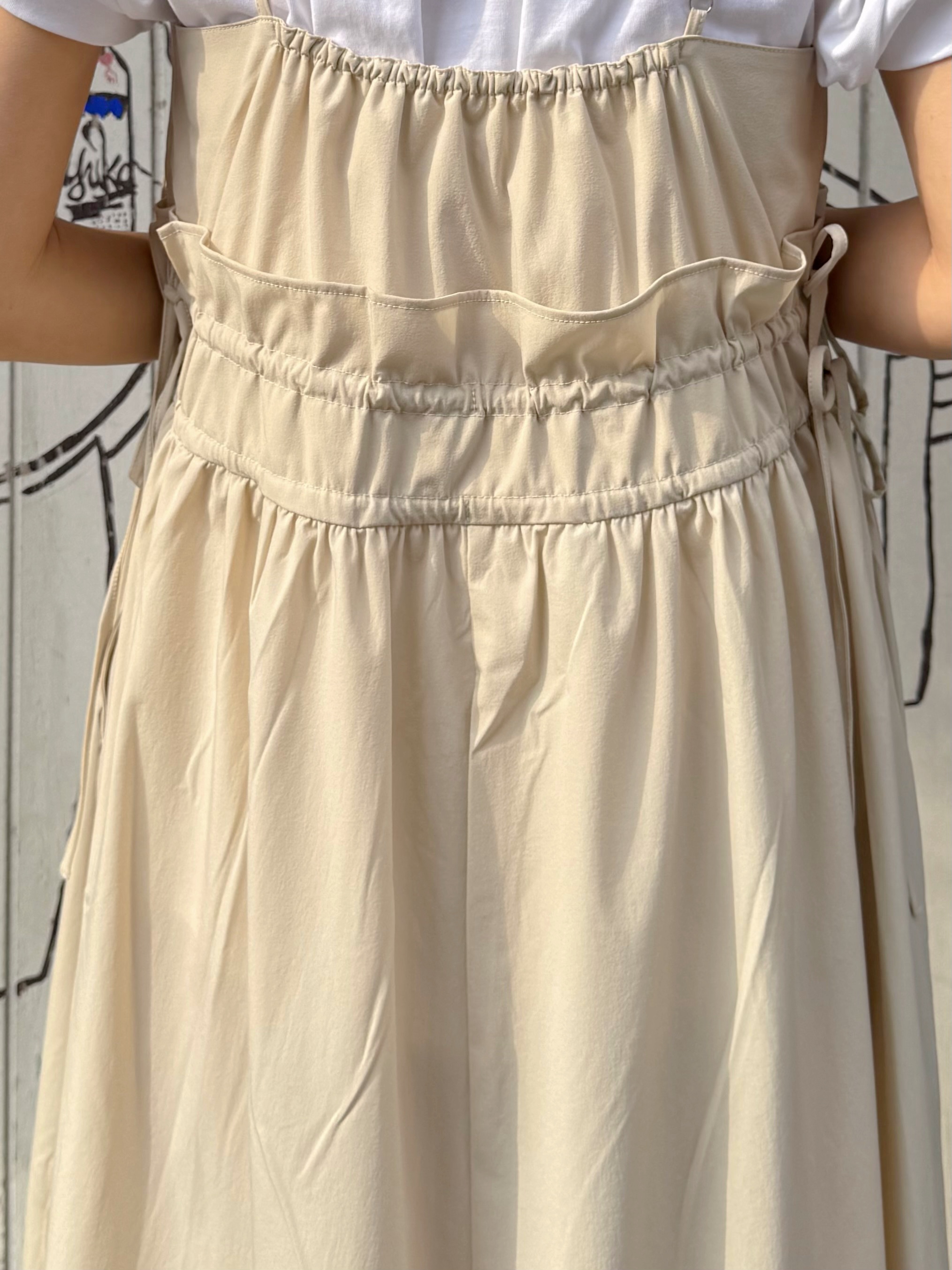 吊帶修腰A line雪紡連身裙