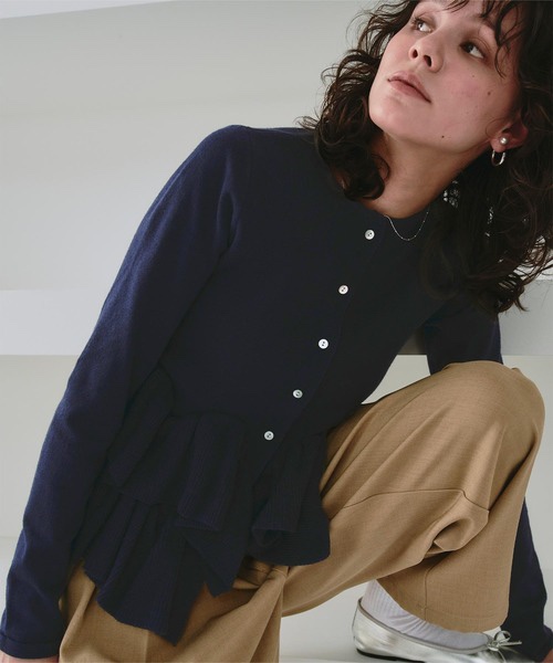 5色•波浪擺針織外套