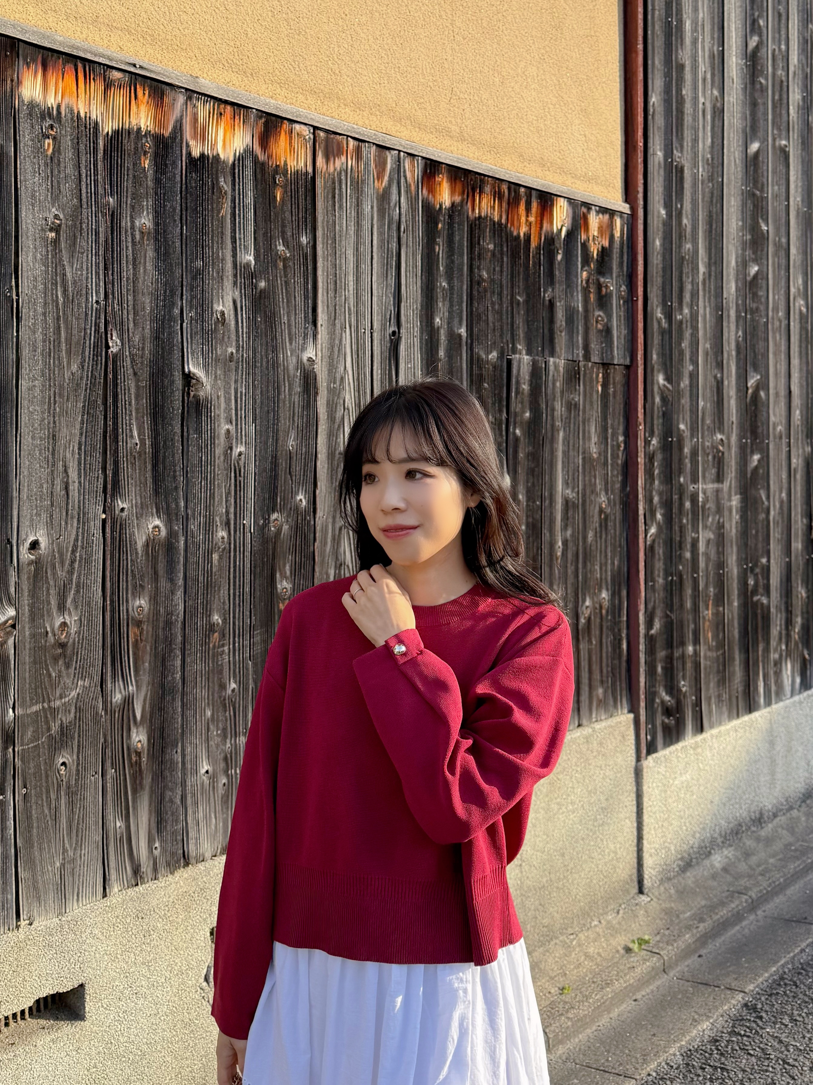 7色•金扣手袖防起毛粒針織上衣