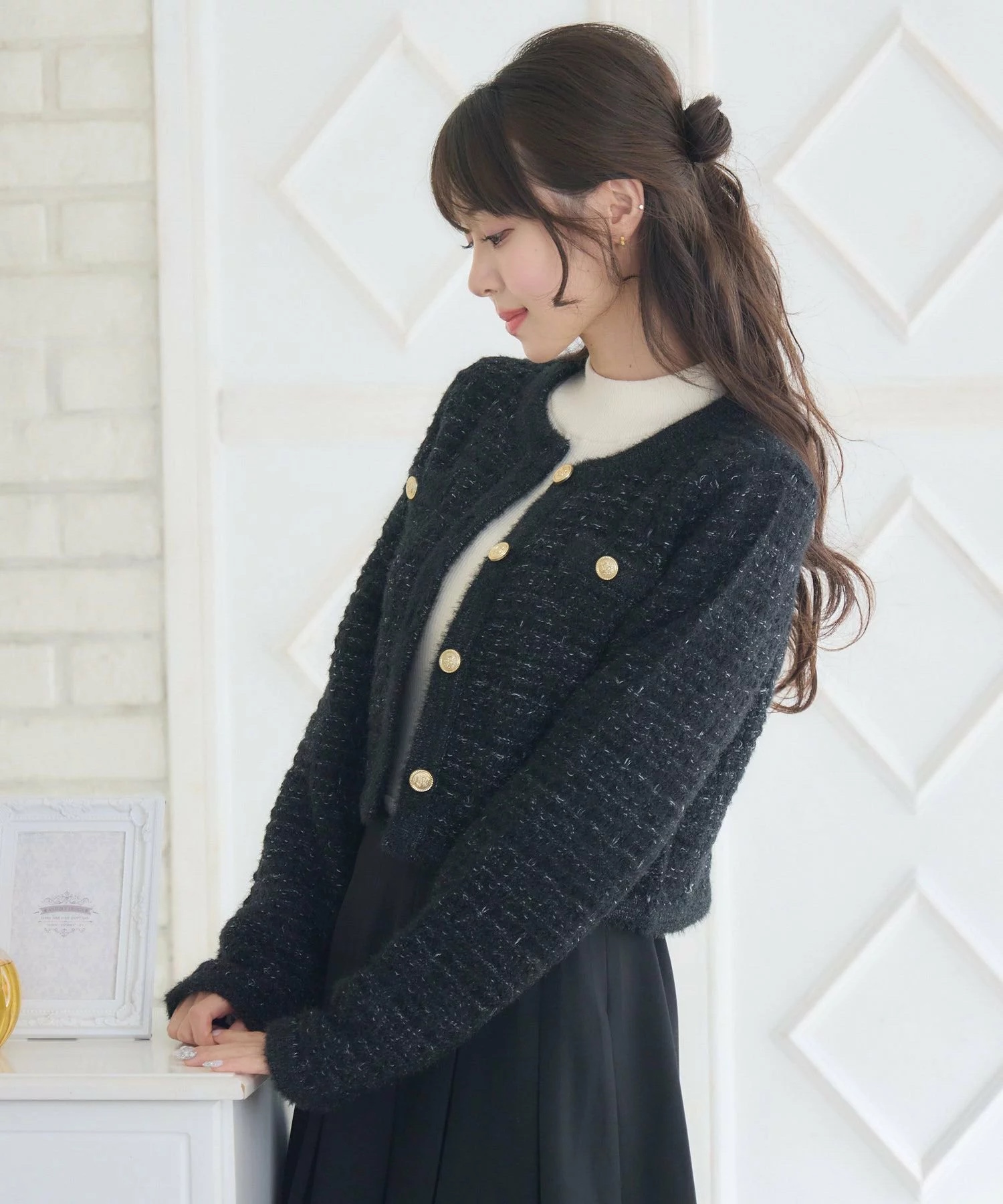 圓領Tweed風冷外套