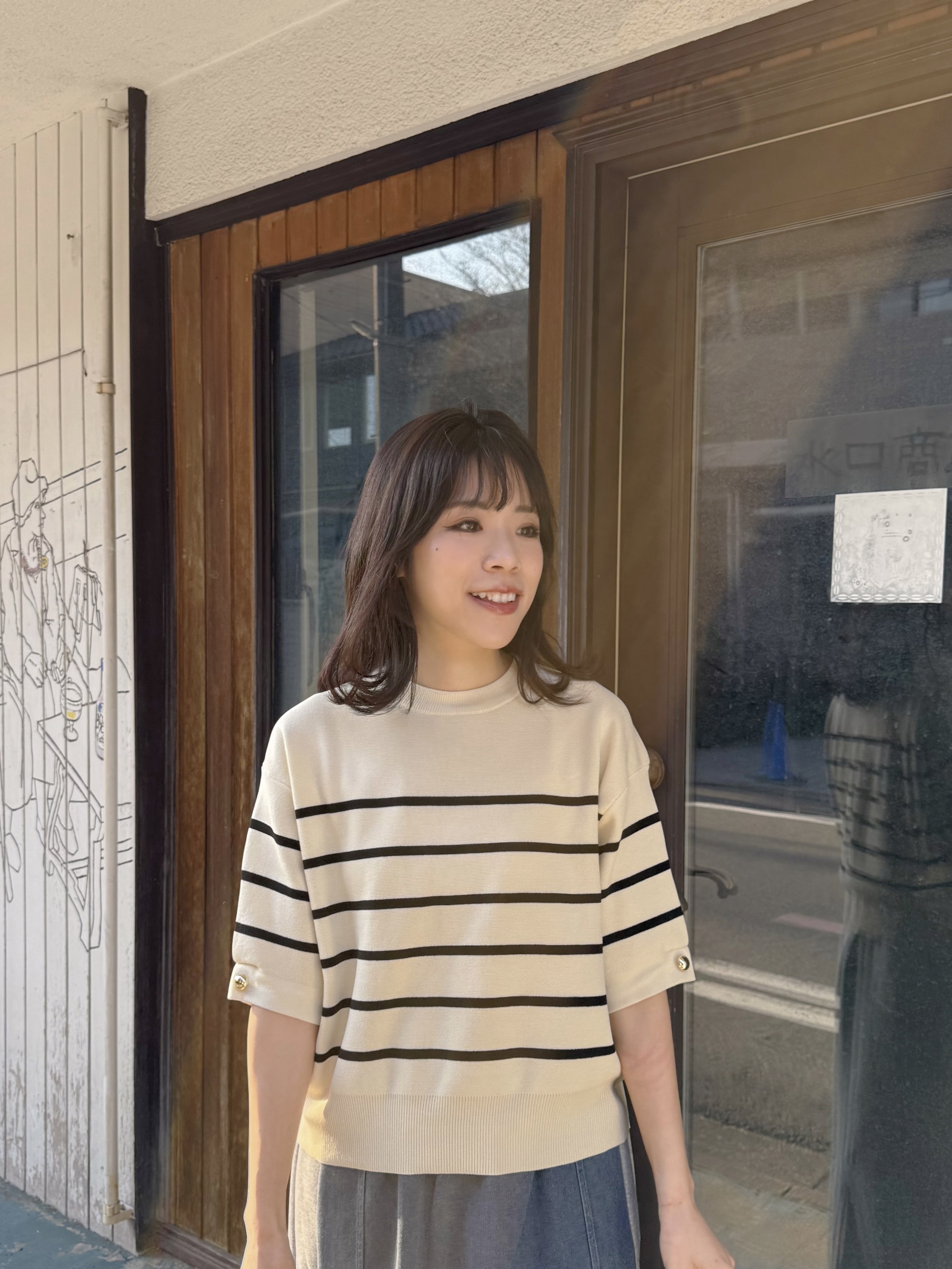 6色•S-LL碼•鈕扣泡泡袖薄款針織上衣