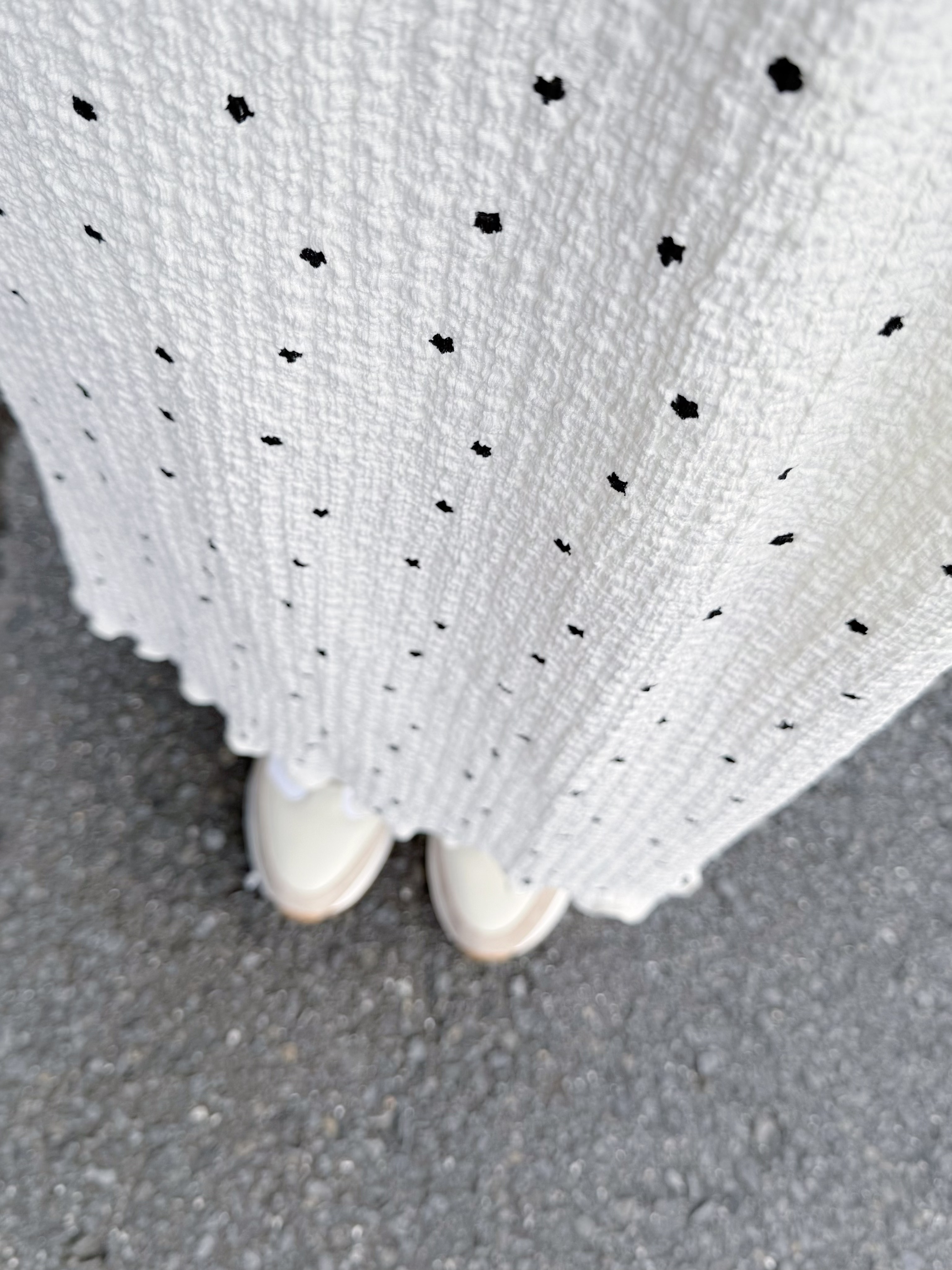 百褶雪紡直長半身裙