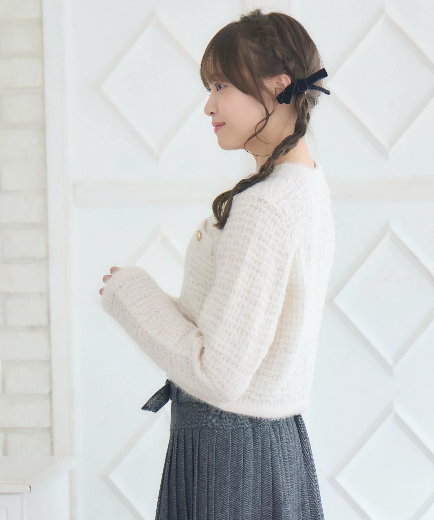 圓領Tweed風冷外套