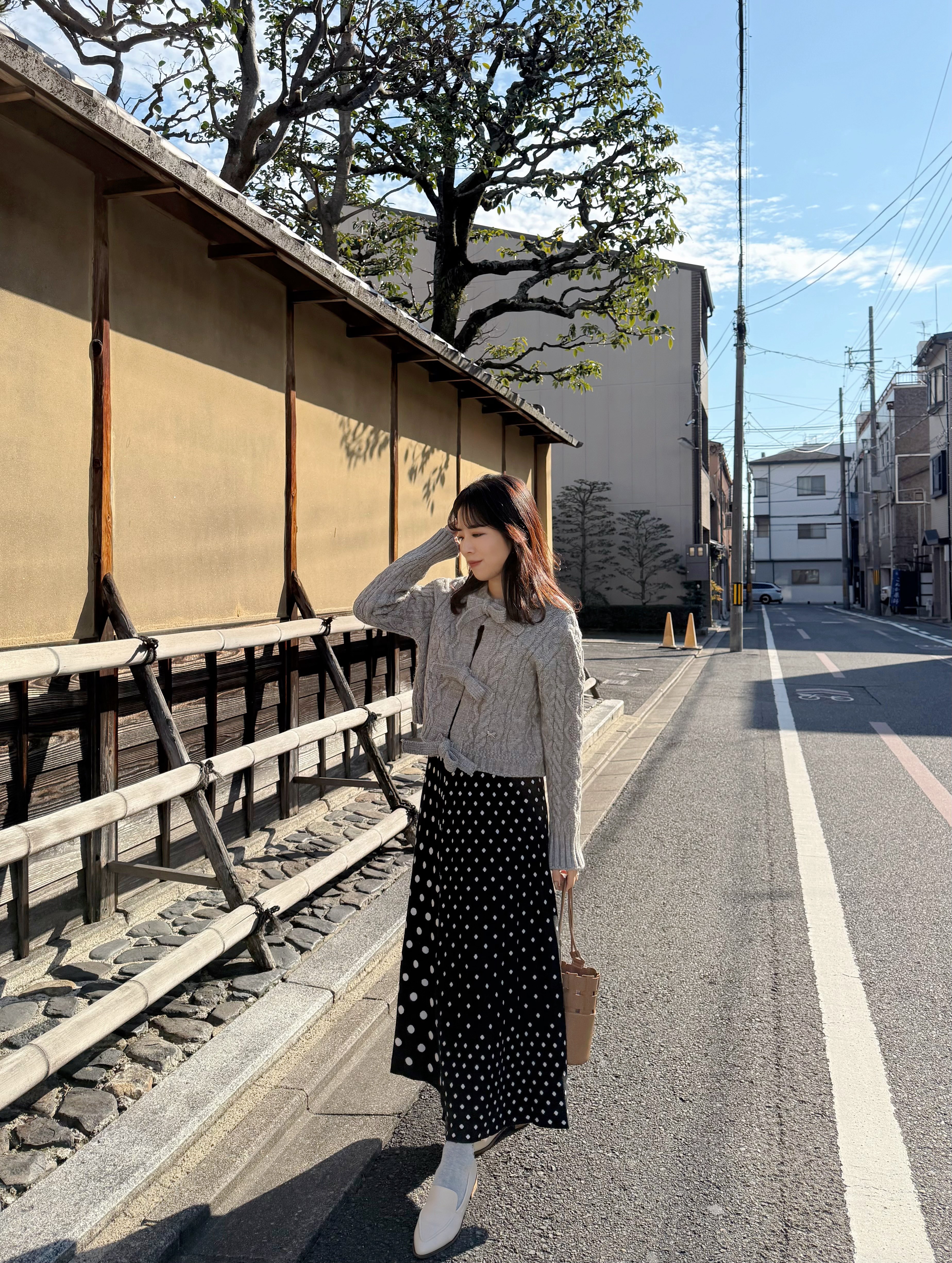 蝴蝶結羅紋短款冷外套