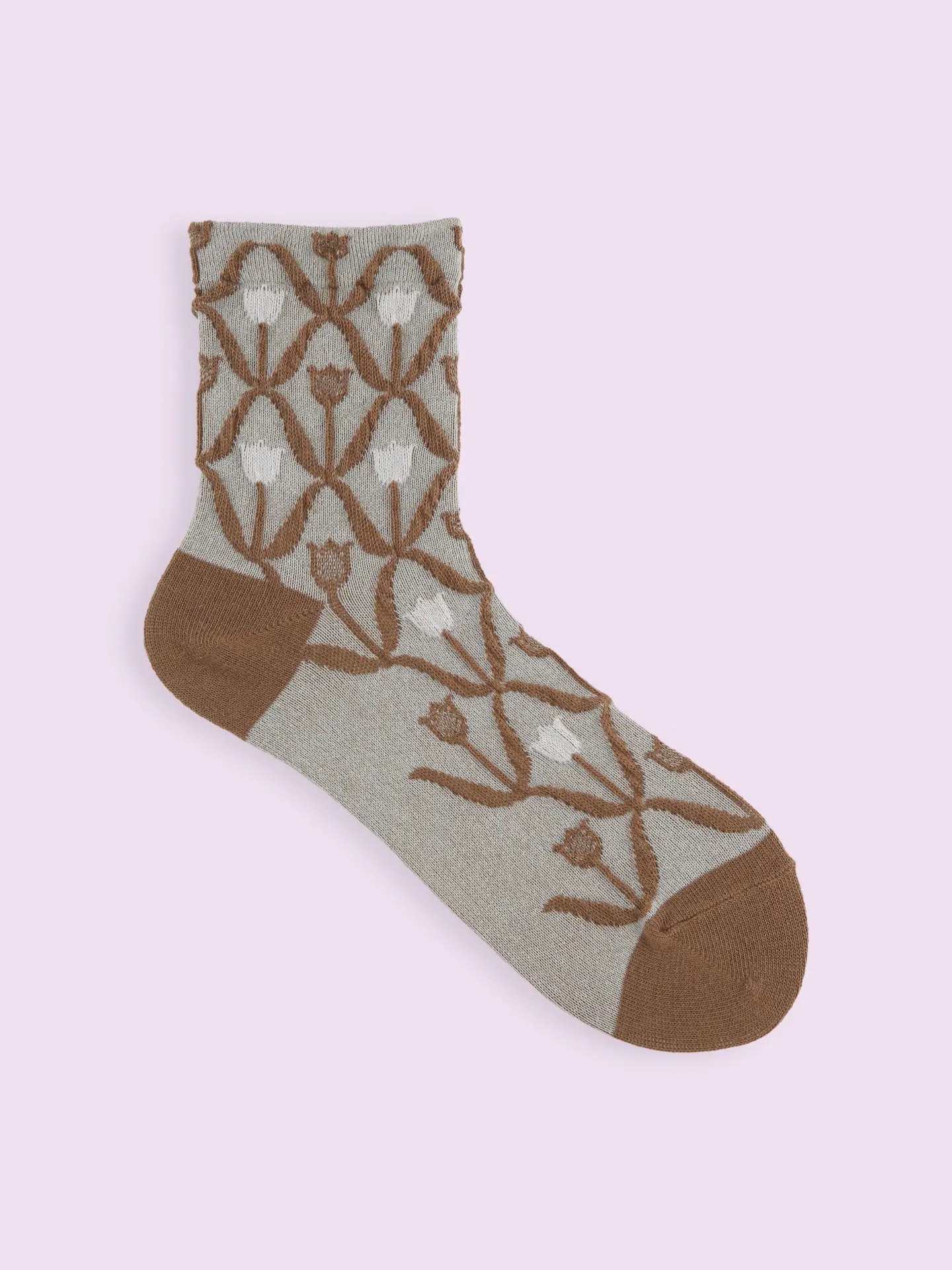 菱格紋鬱金香襪