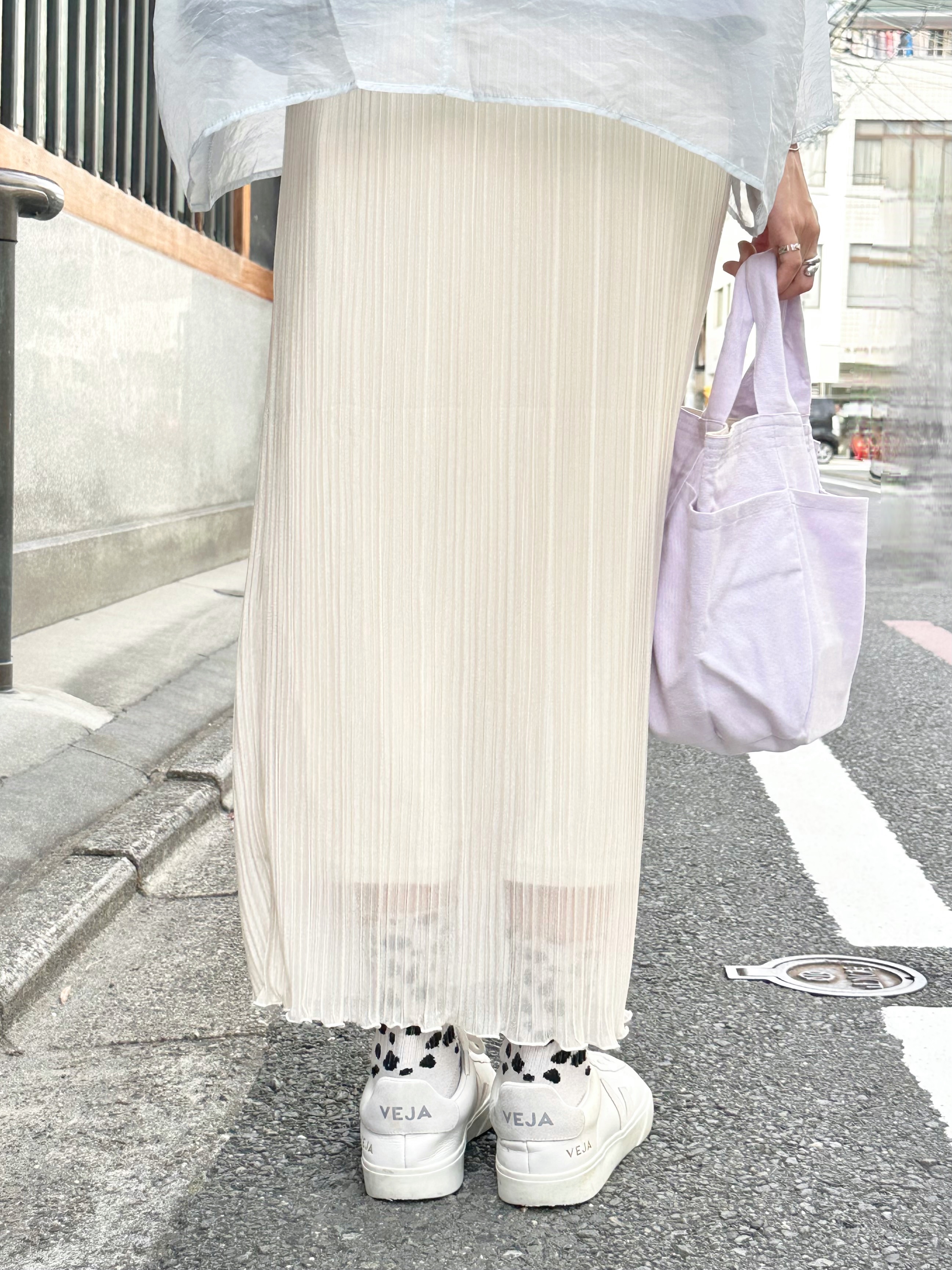 百摺薄雪紡淨色Pencil Skirt