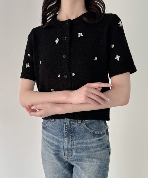 圓領短袖針織外套