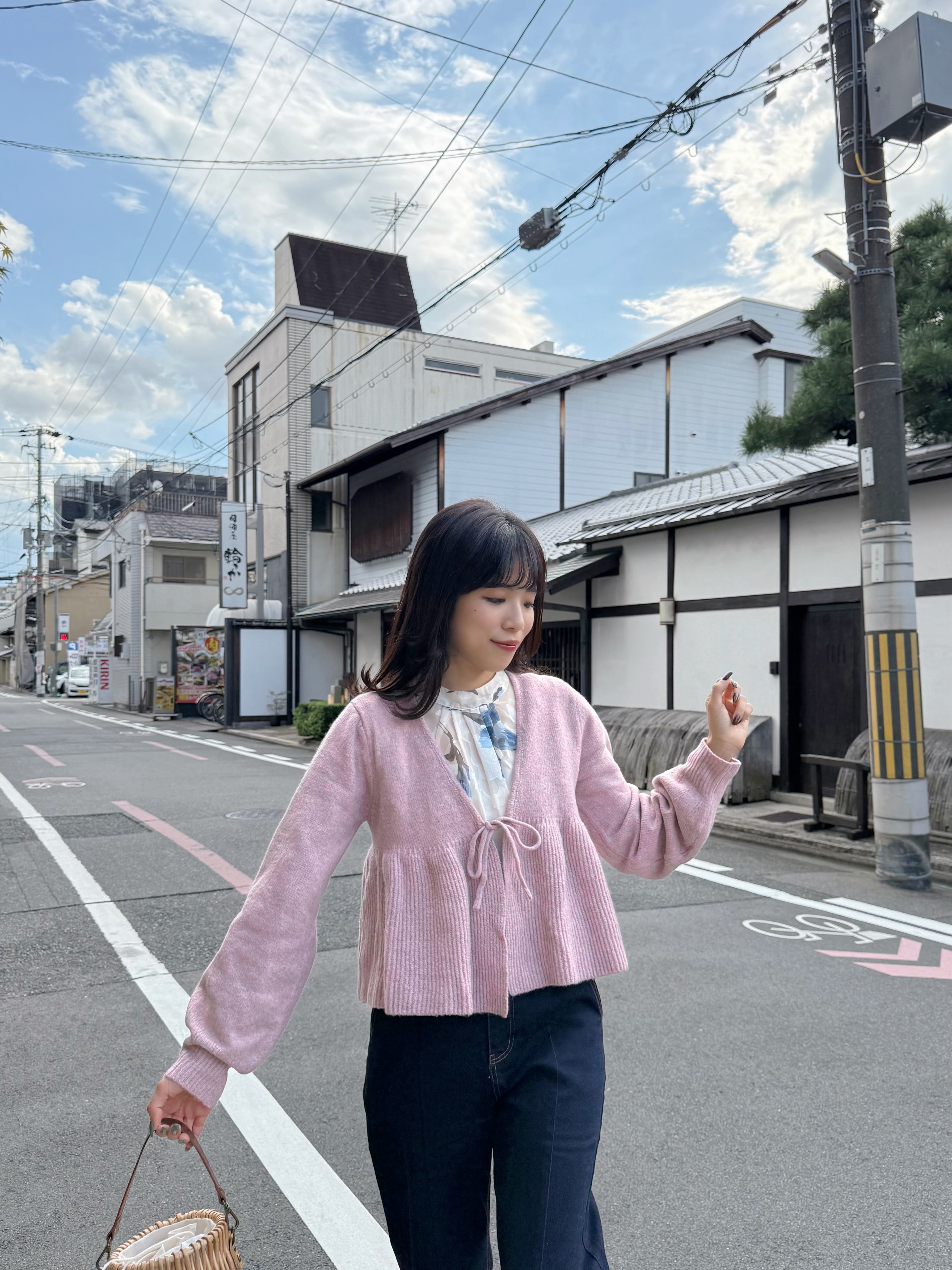 泡泡袖蝴蝶結冷外套上衣