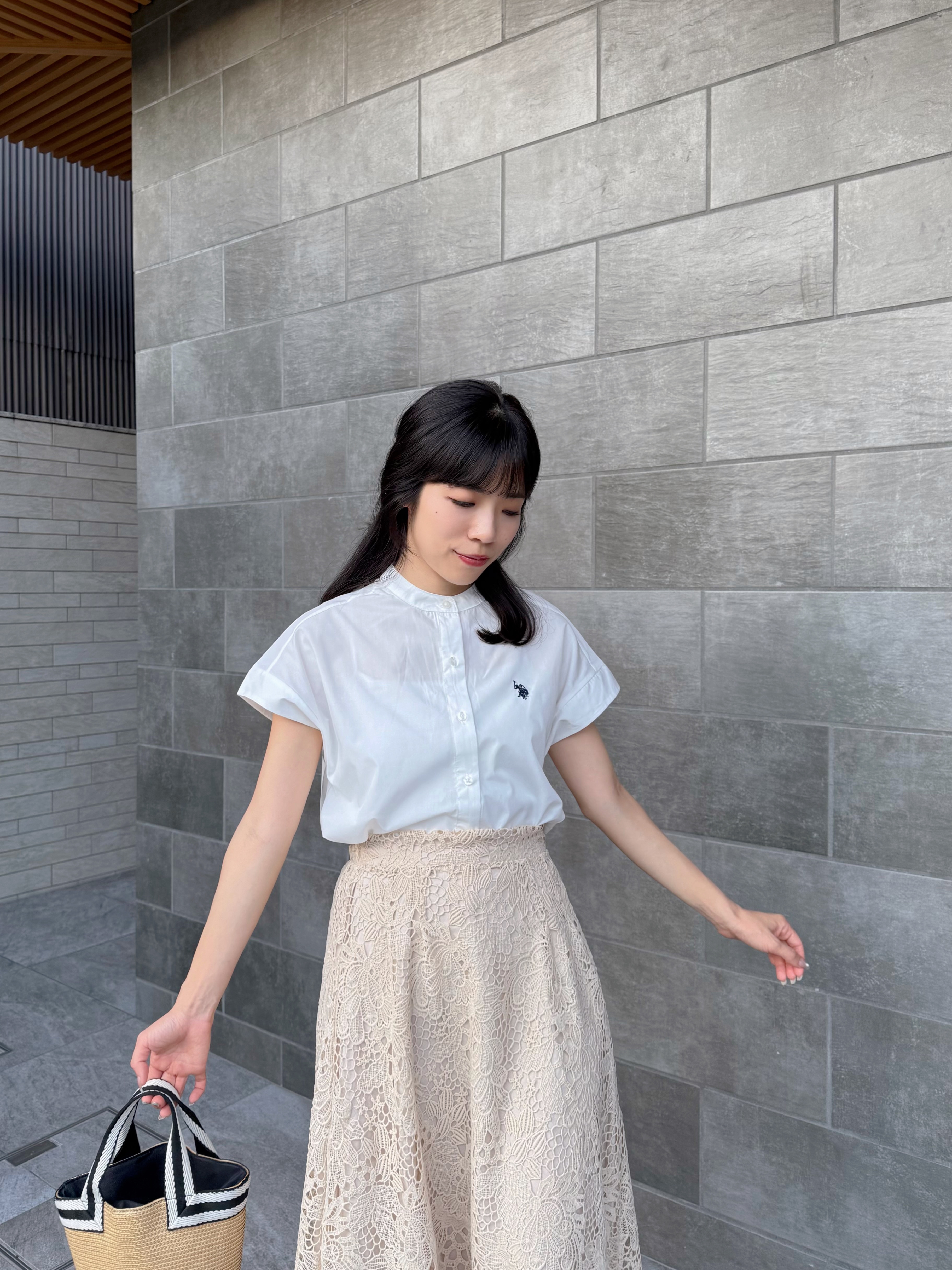 Polo Logo圓領恤衫雪紡上衣