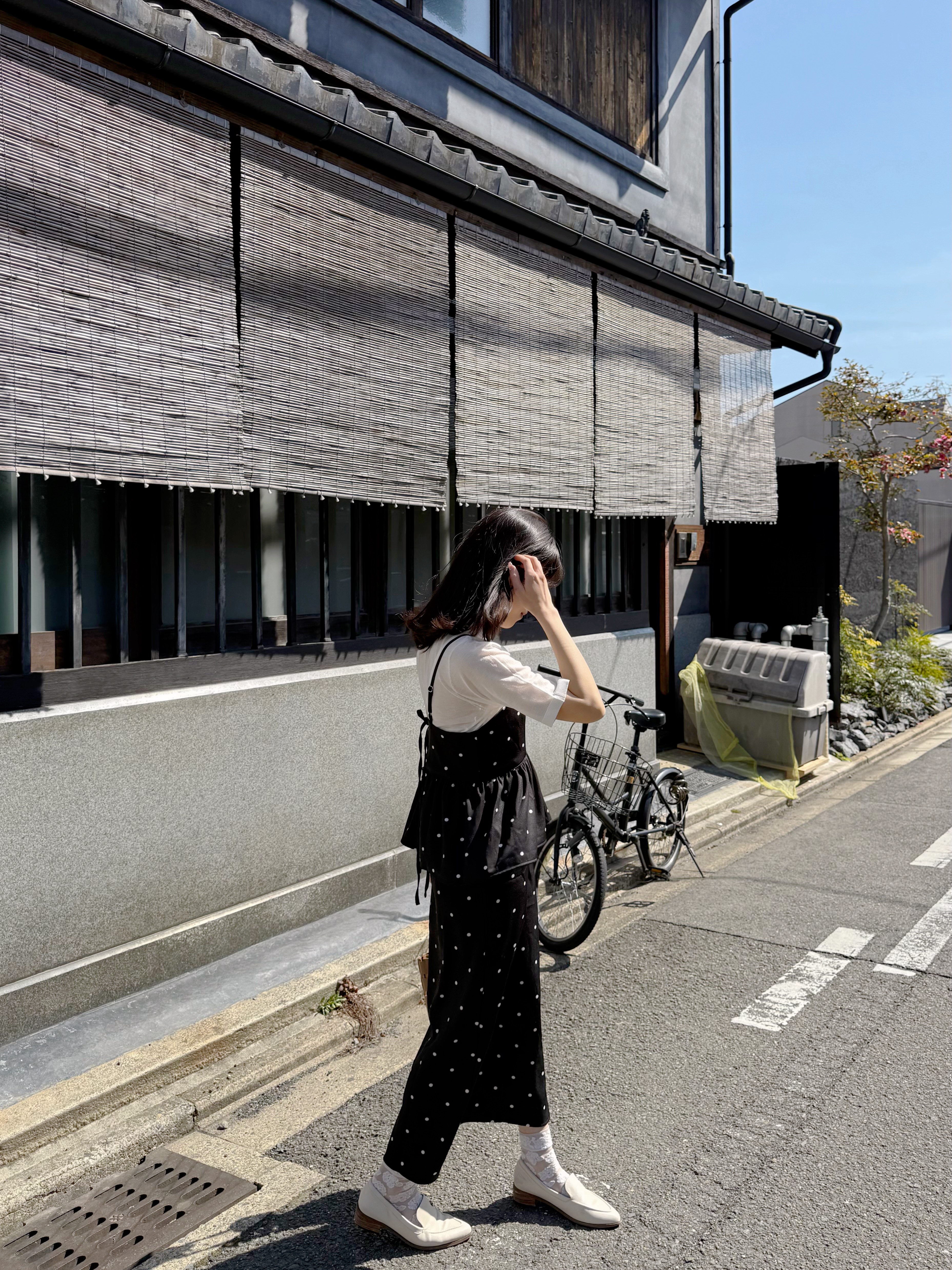 波點吊帶連身裙