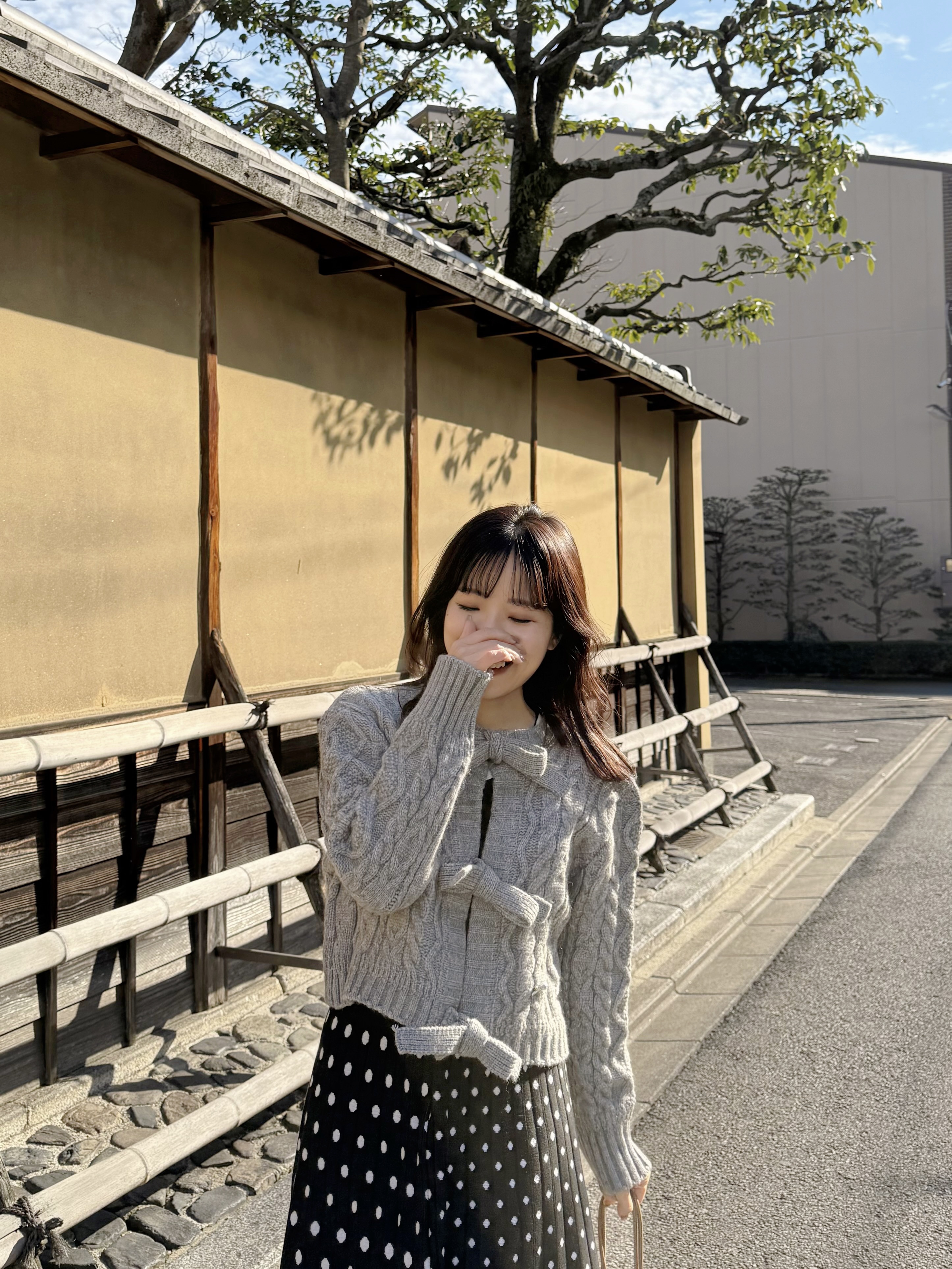 蝴蝶結羅紋短款冷外套