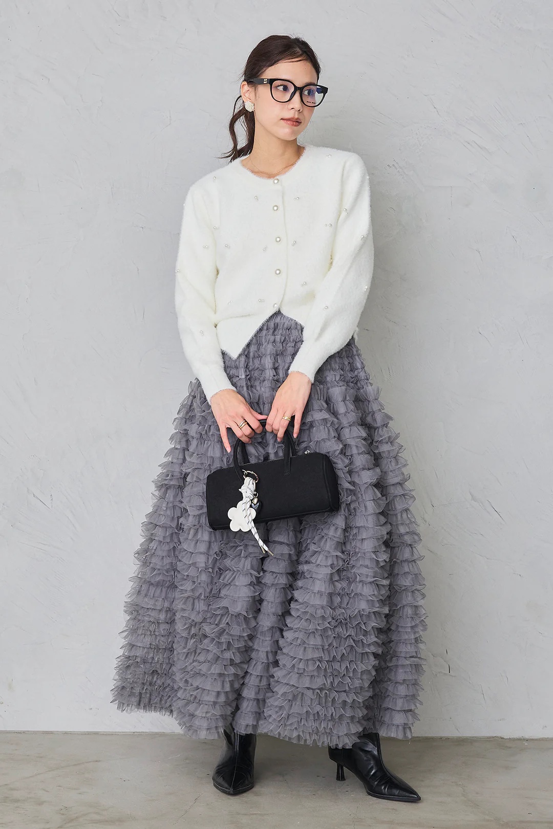 3色•層次紗紗長款半身裙