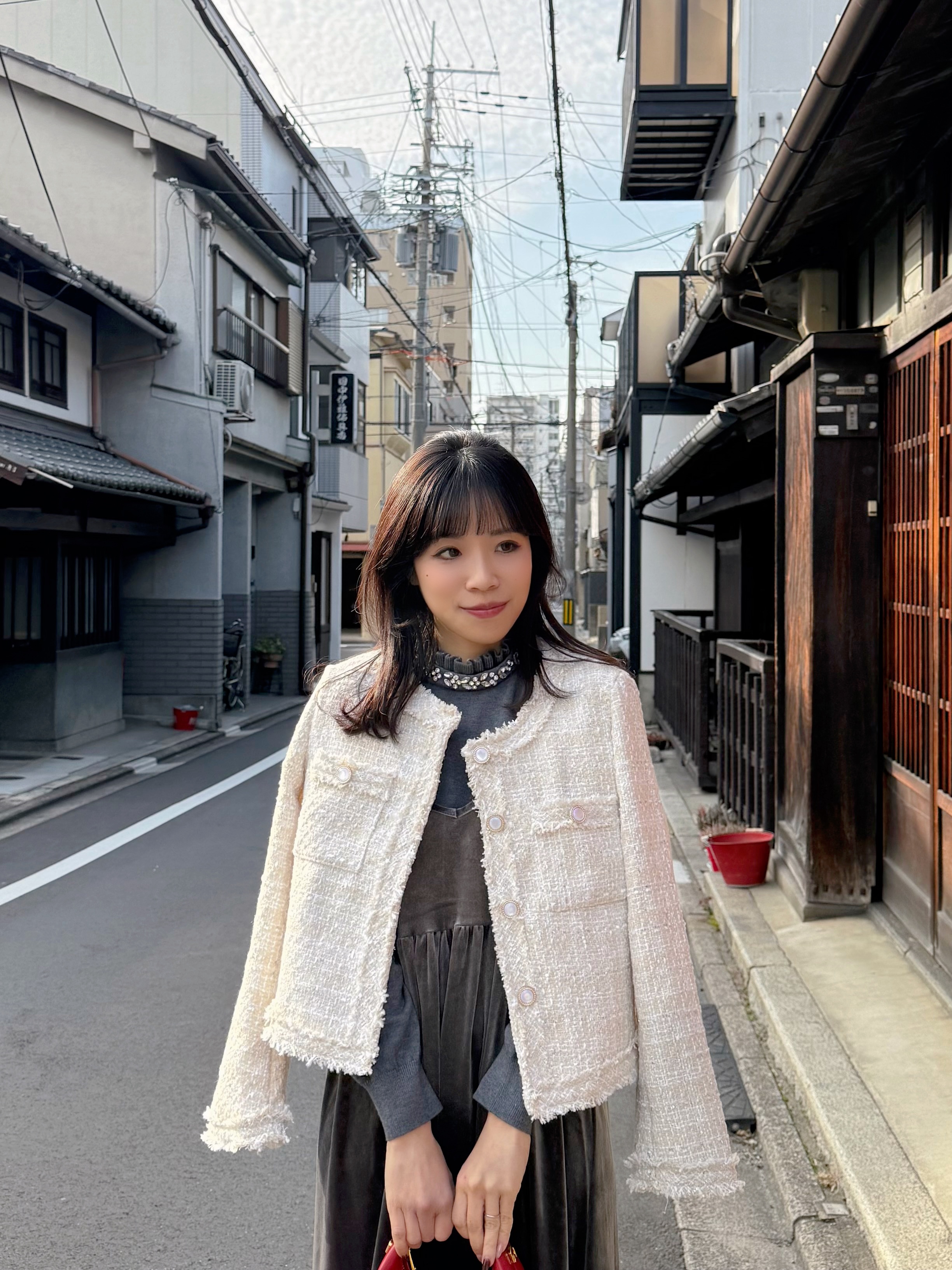 3色•圓領小香風Tweed外套