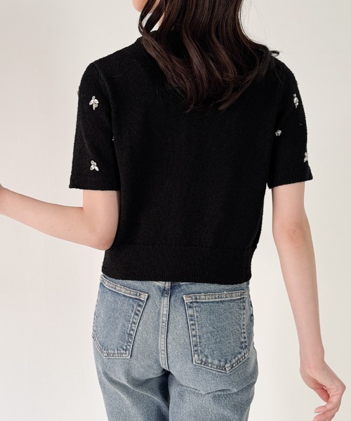 圓領短袖針織外套