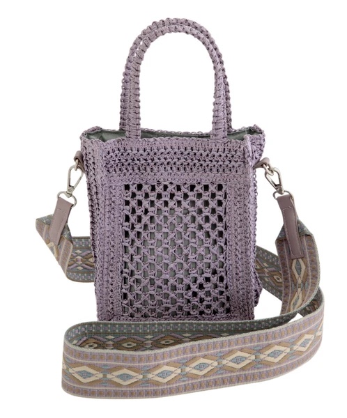 藤編刺繡斜孭帶小袋