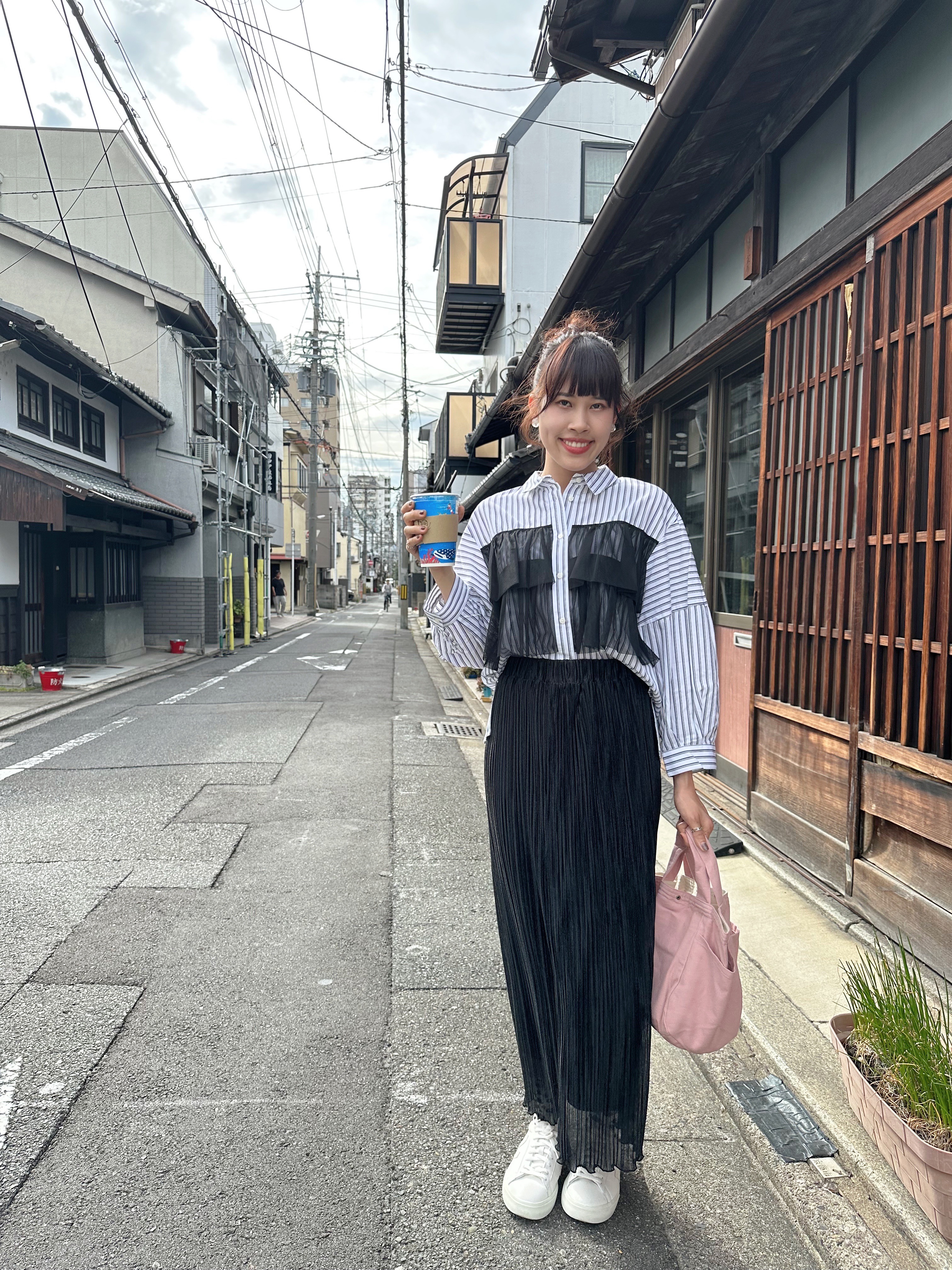 百摺薄雪紡淨色Pencil Skirt