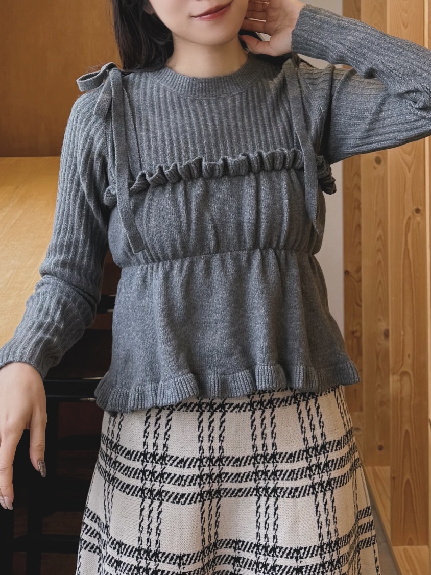 4色•吊帶針織背心 + 長袖上衣