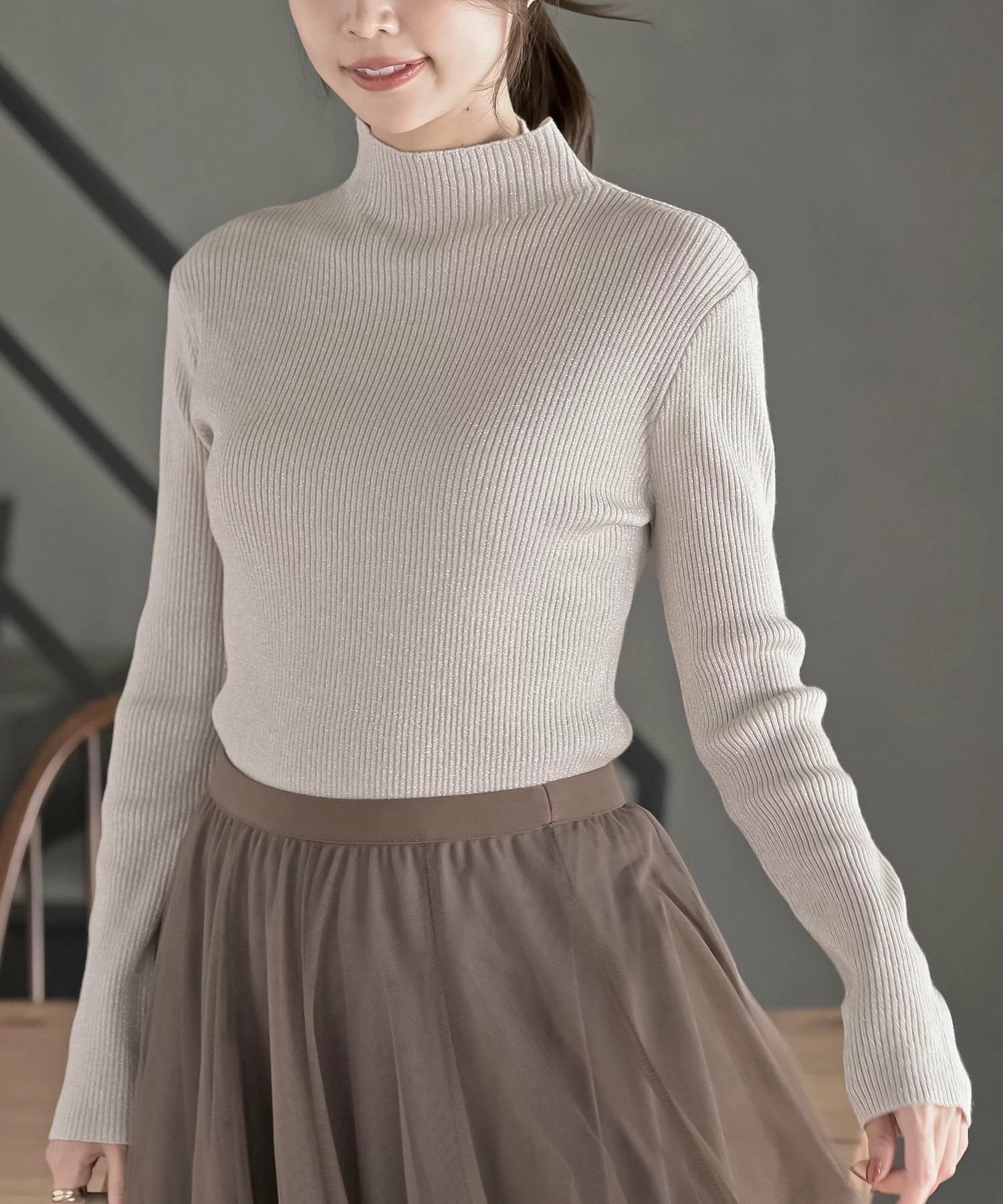 閃閃企領針織上衣