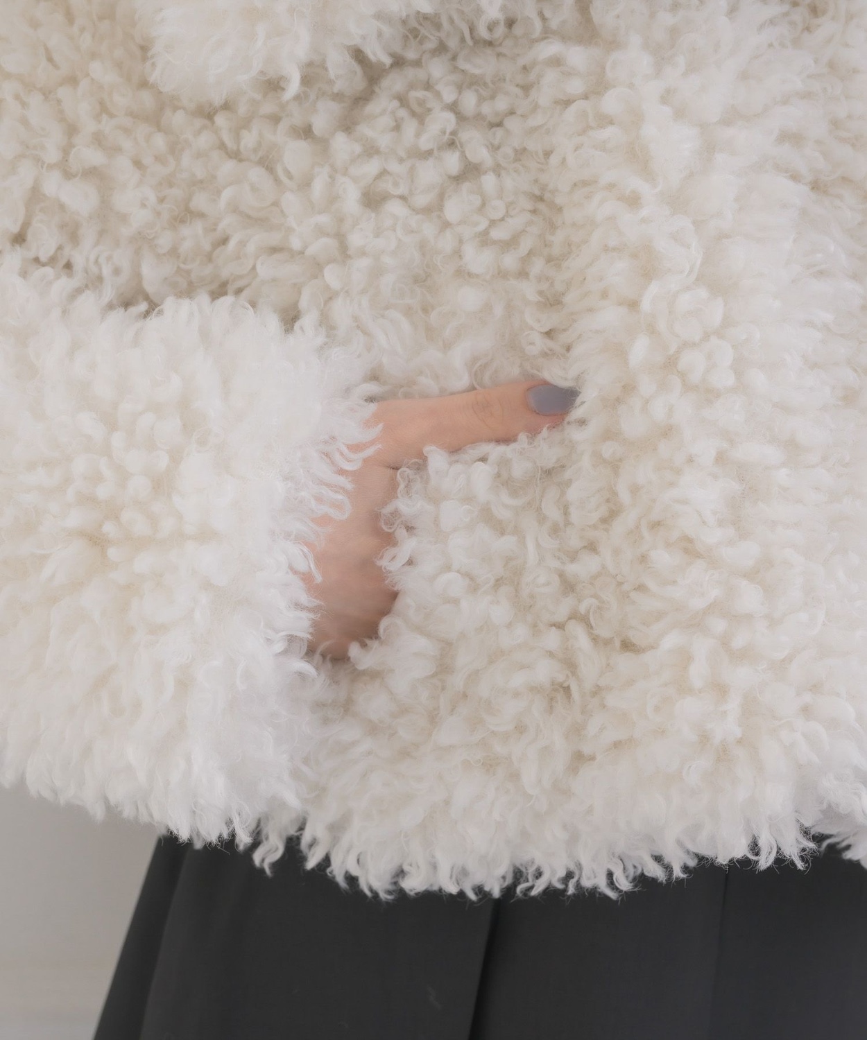 捲捲毛毛翻領外套