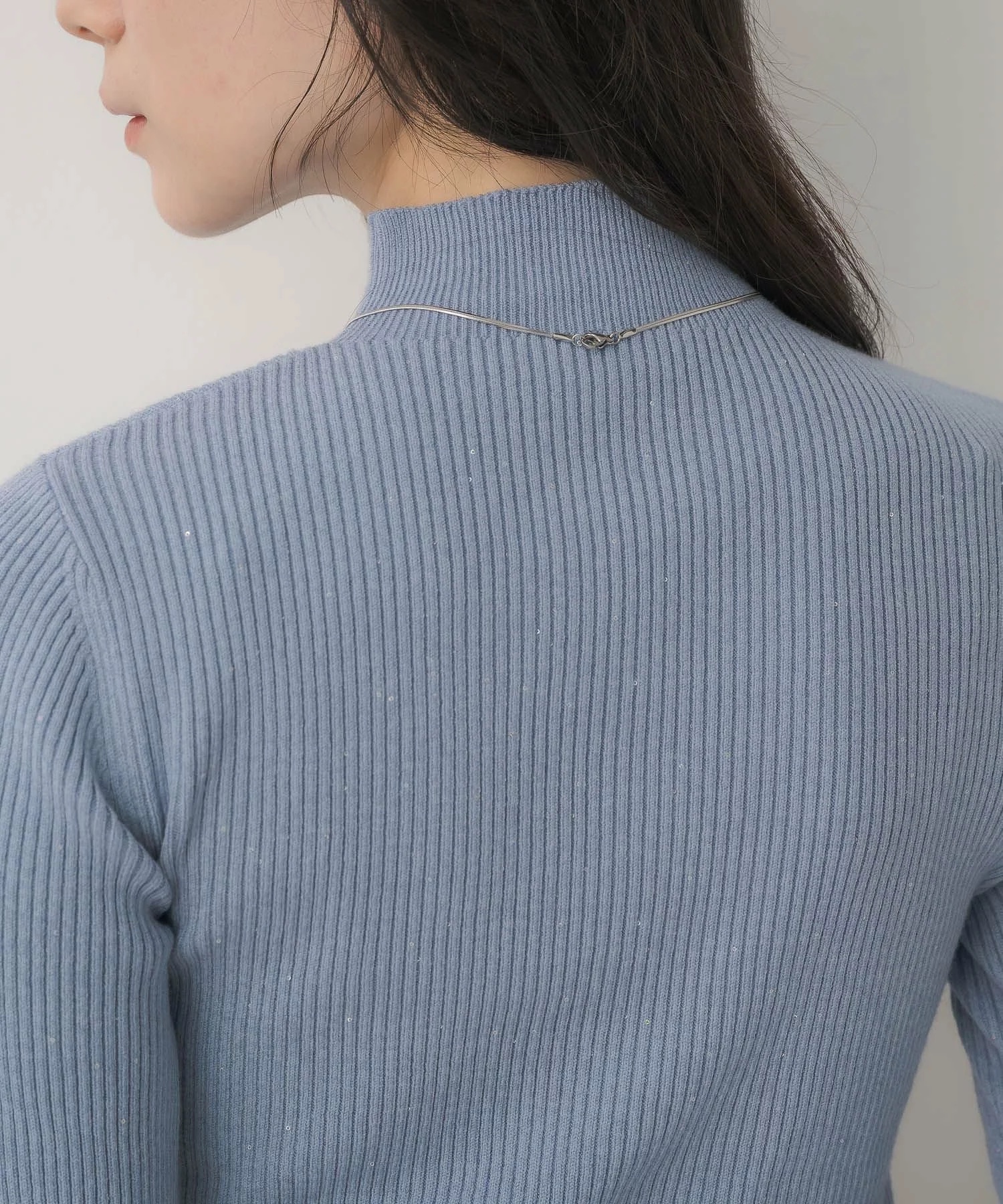 閃閃/ 淨色啞色扣閃閃企領針織