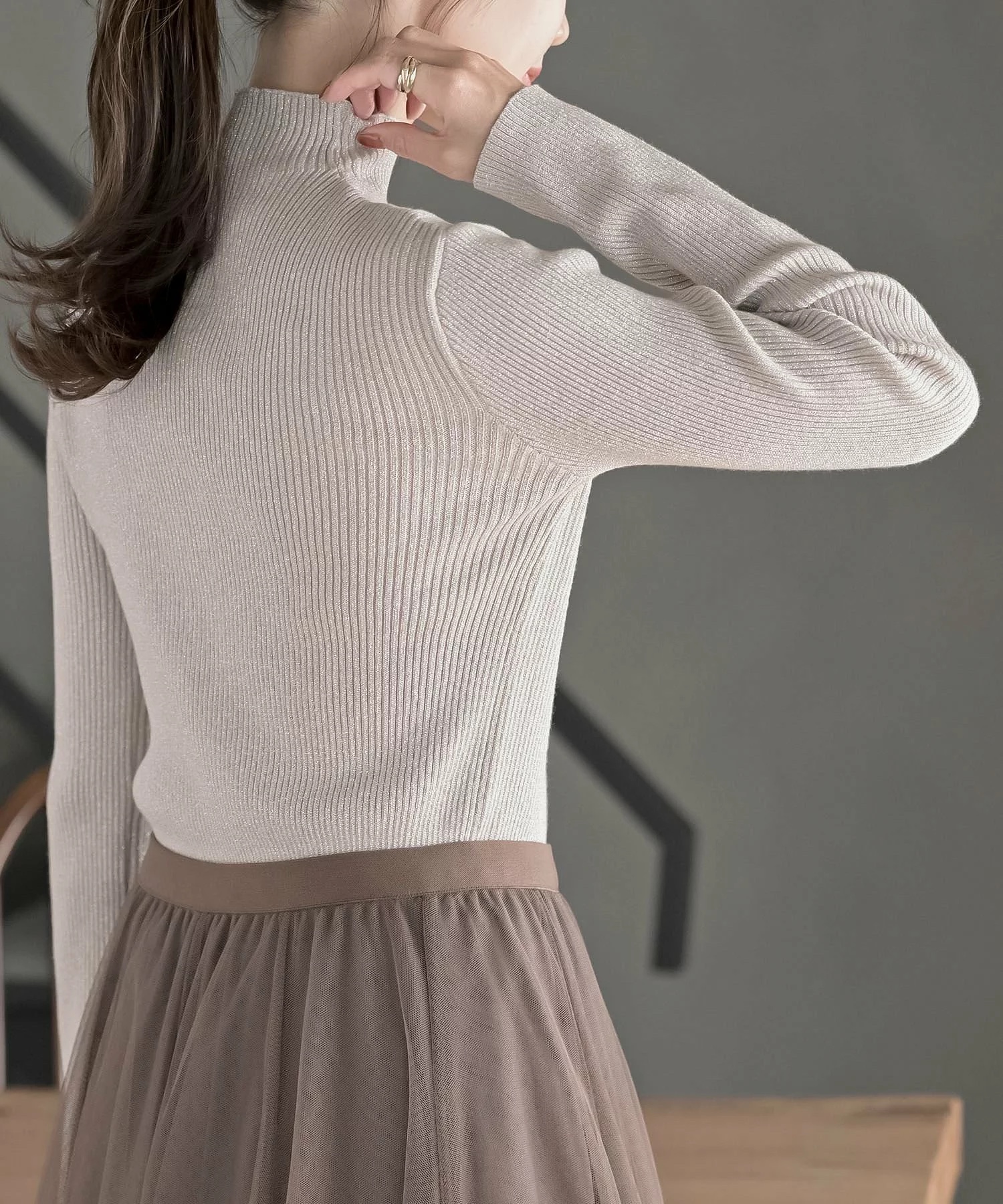 閃閃企領針織上衣