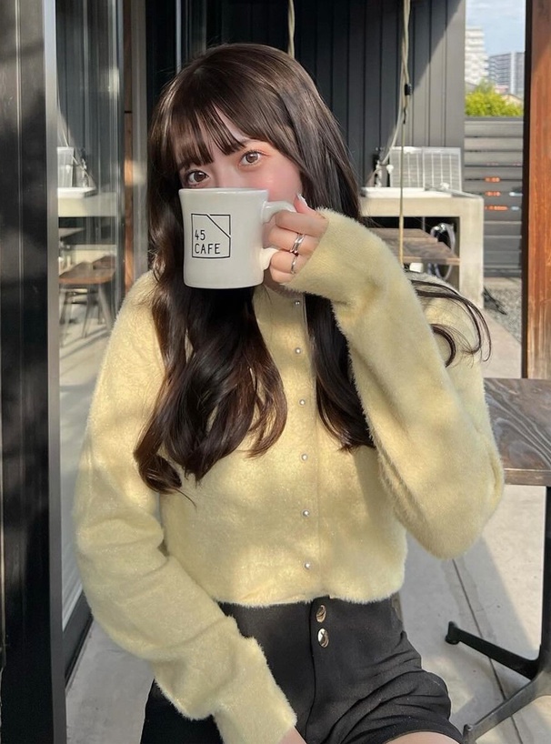 微閃薄款毛毛針織外套