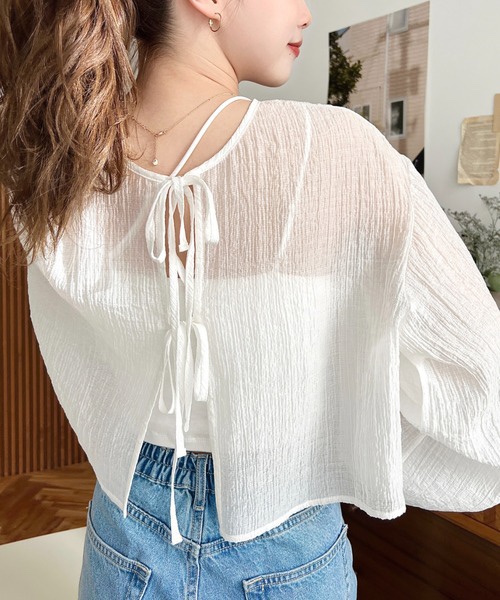 5色•2 Way前後薄雪紡外套上衣