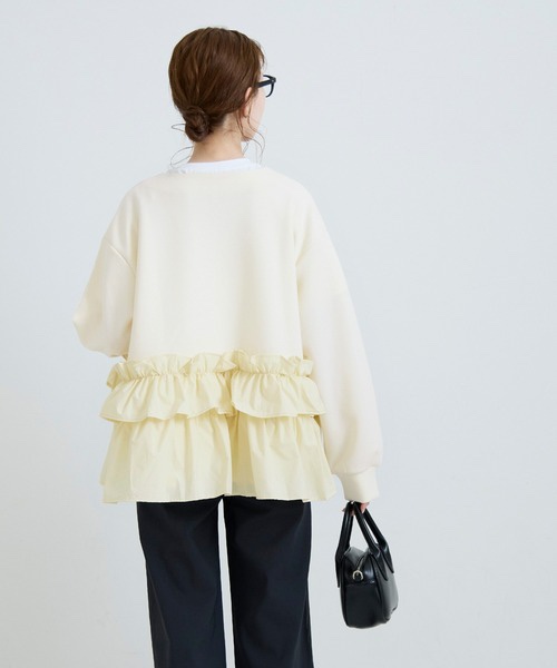 2色•拼接壓摺傘擺拉鍊外套