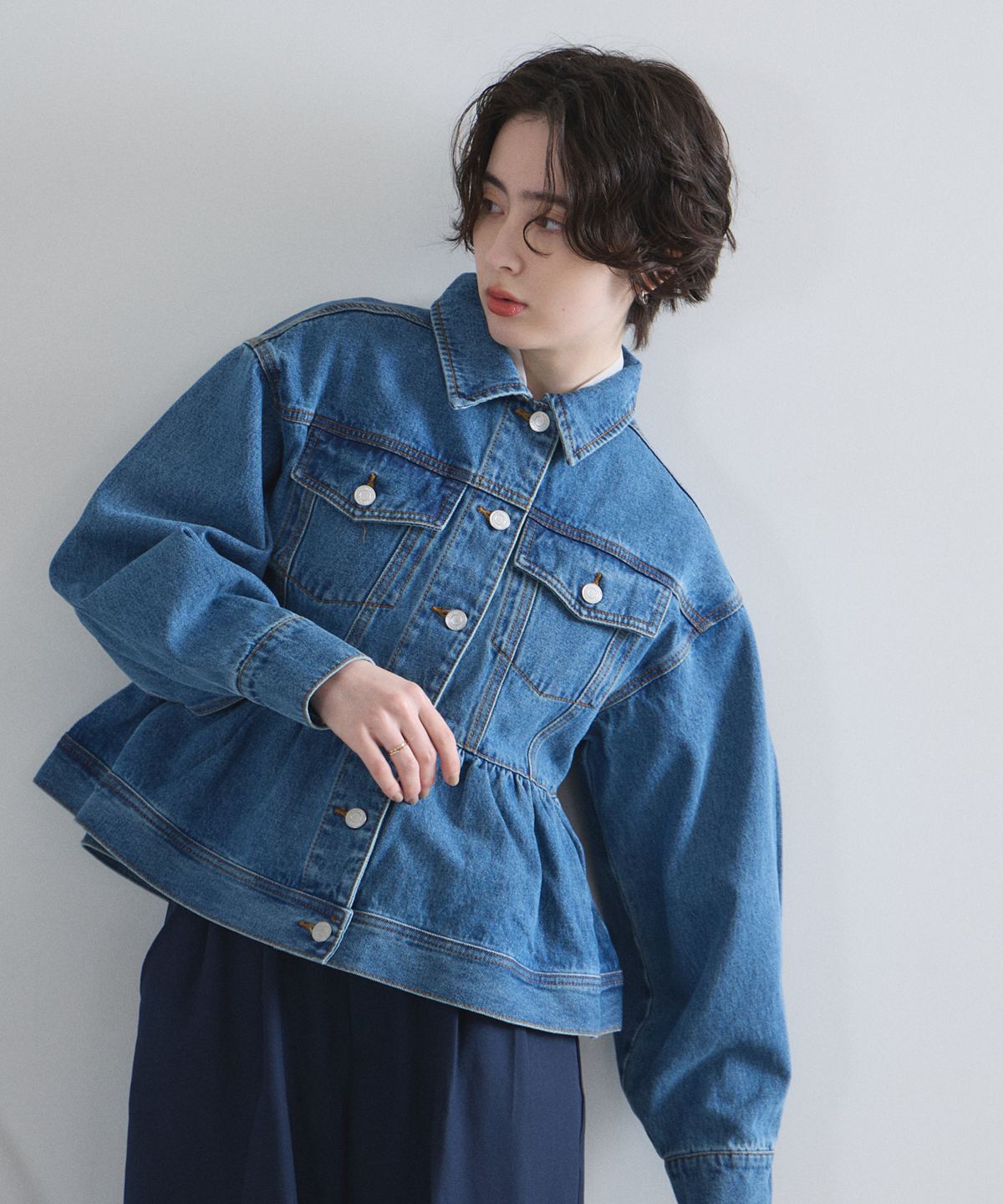 2色•傘尾牛仔外套