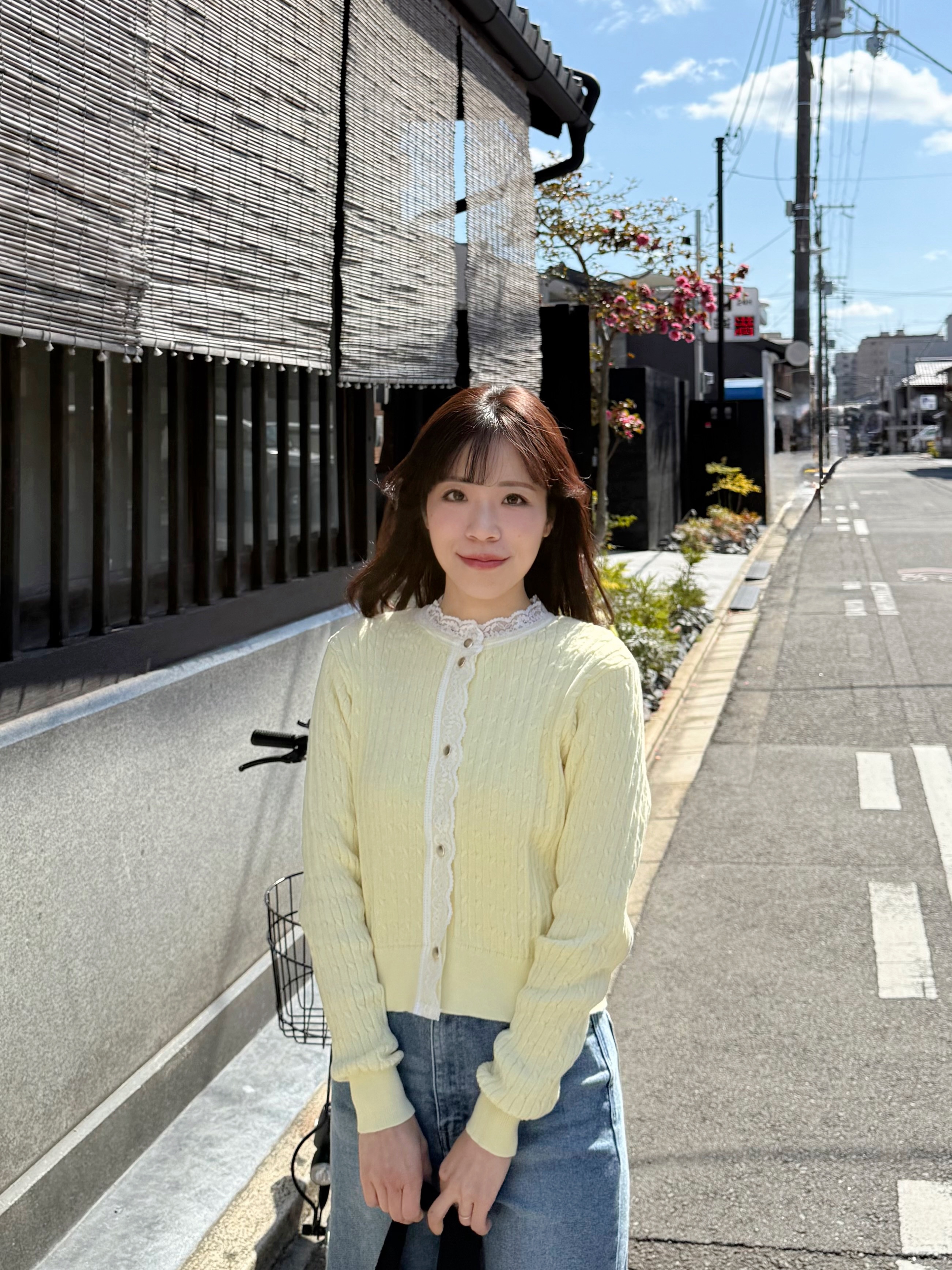 3色•蕾絲企領麻花針織外套