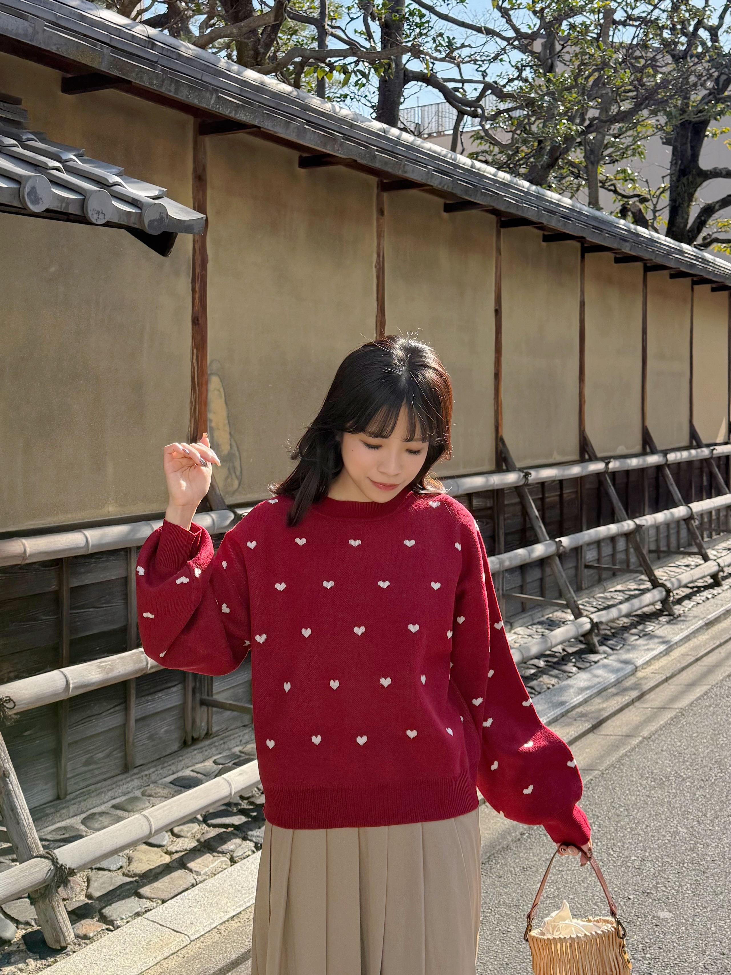 3色•心心針織上衣