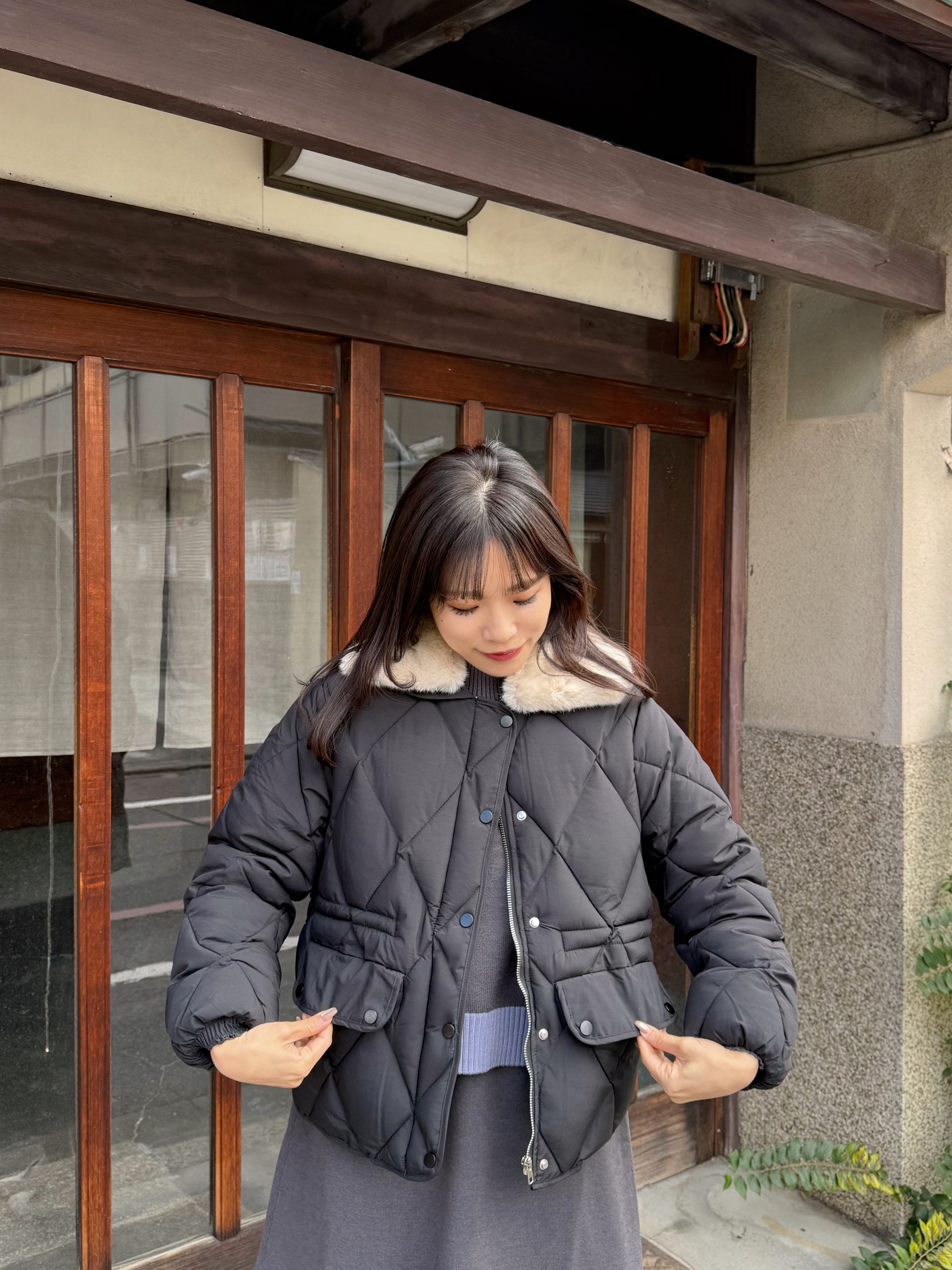 2色•毛毛領夾綿拉鍊外套