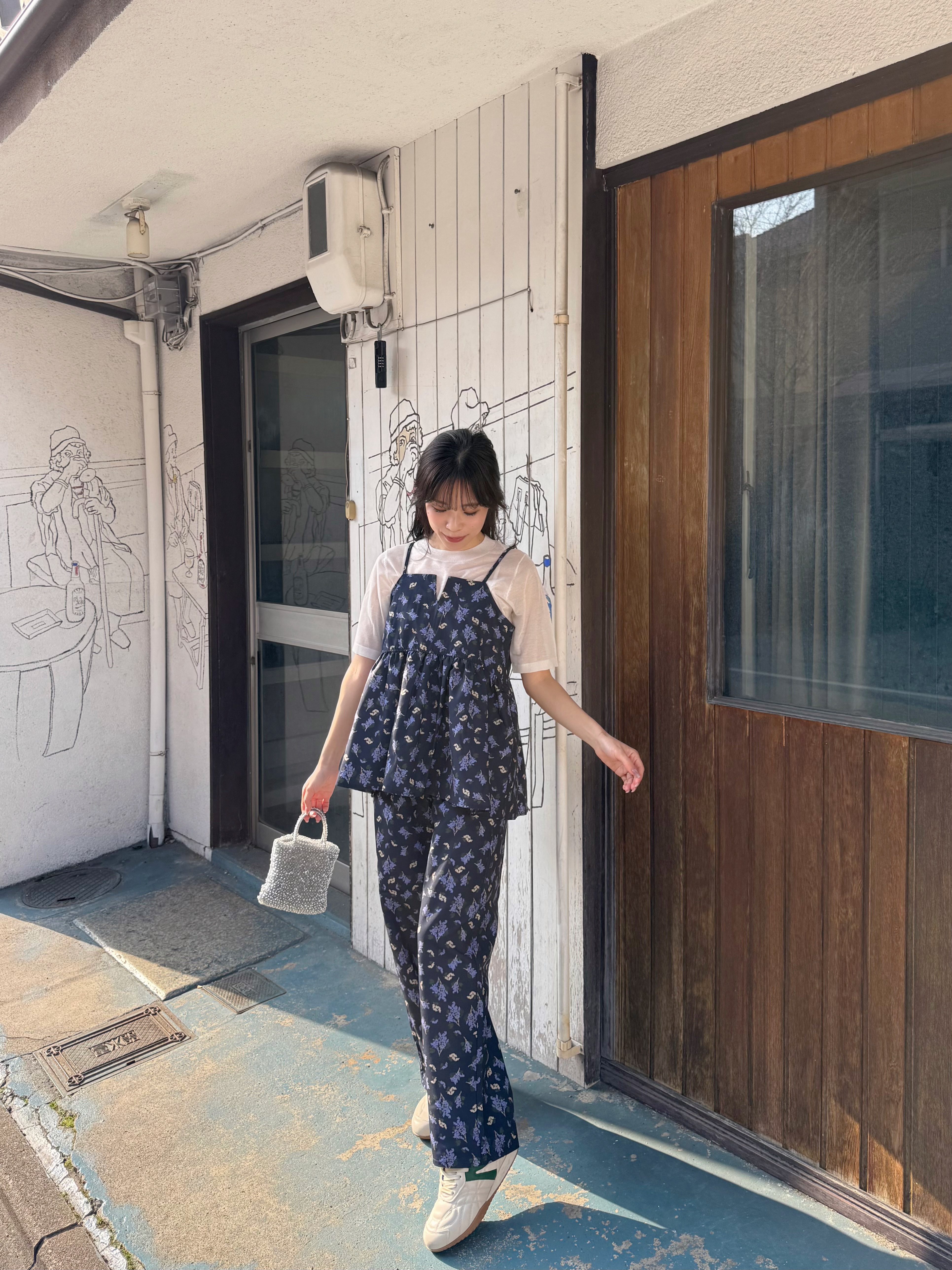 紫藤花傘攞吊帶背心 + 長褲套裝