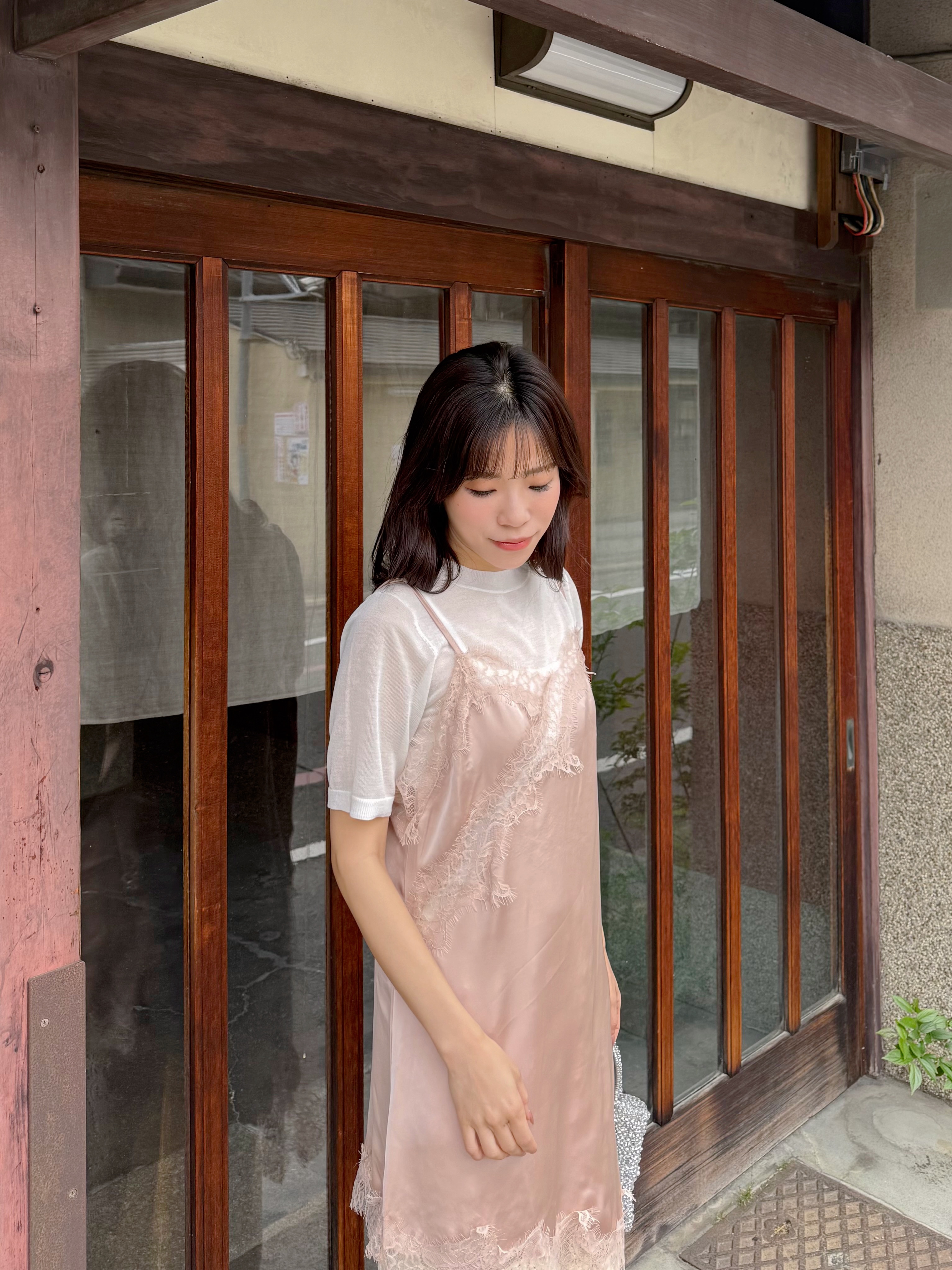 3色•蕾絲長款吊帶上衣