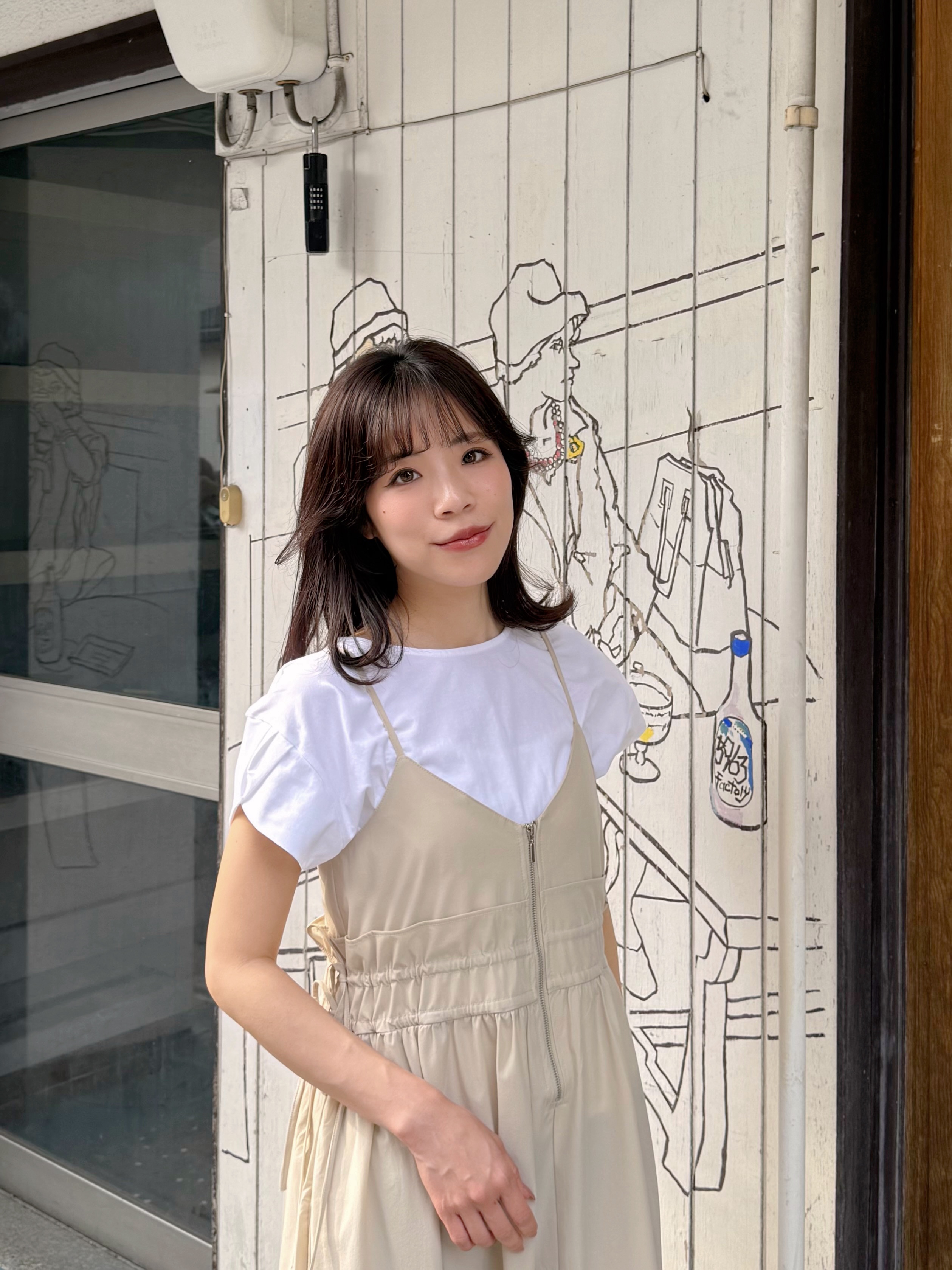 吊帶修腰A line雪紡連身裙