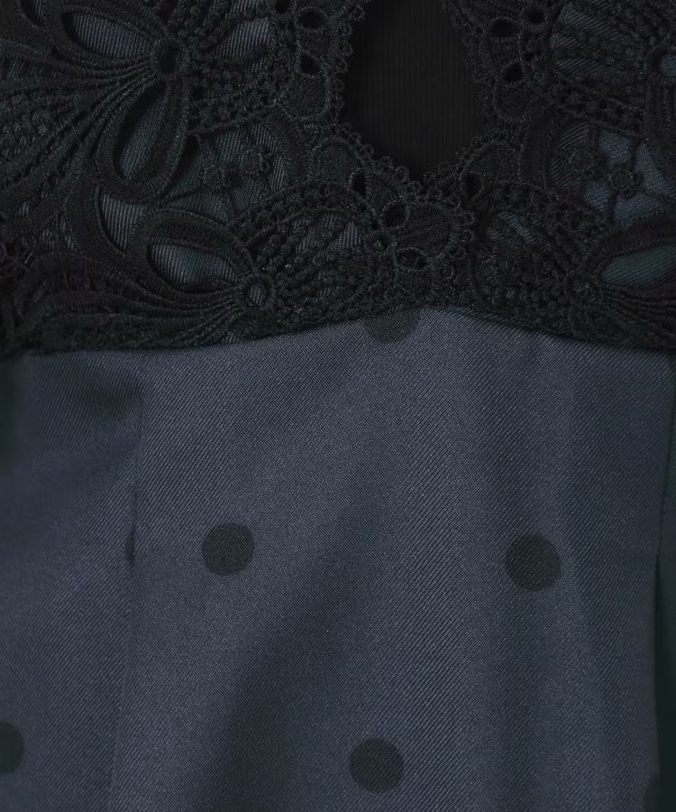 蕾絲波點背心連身裙