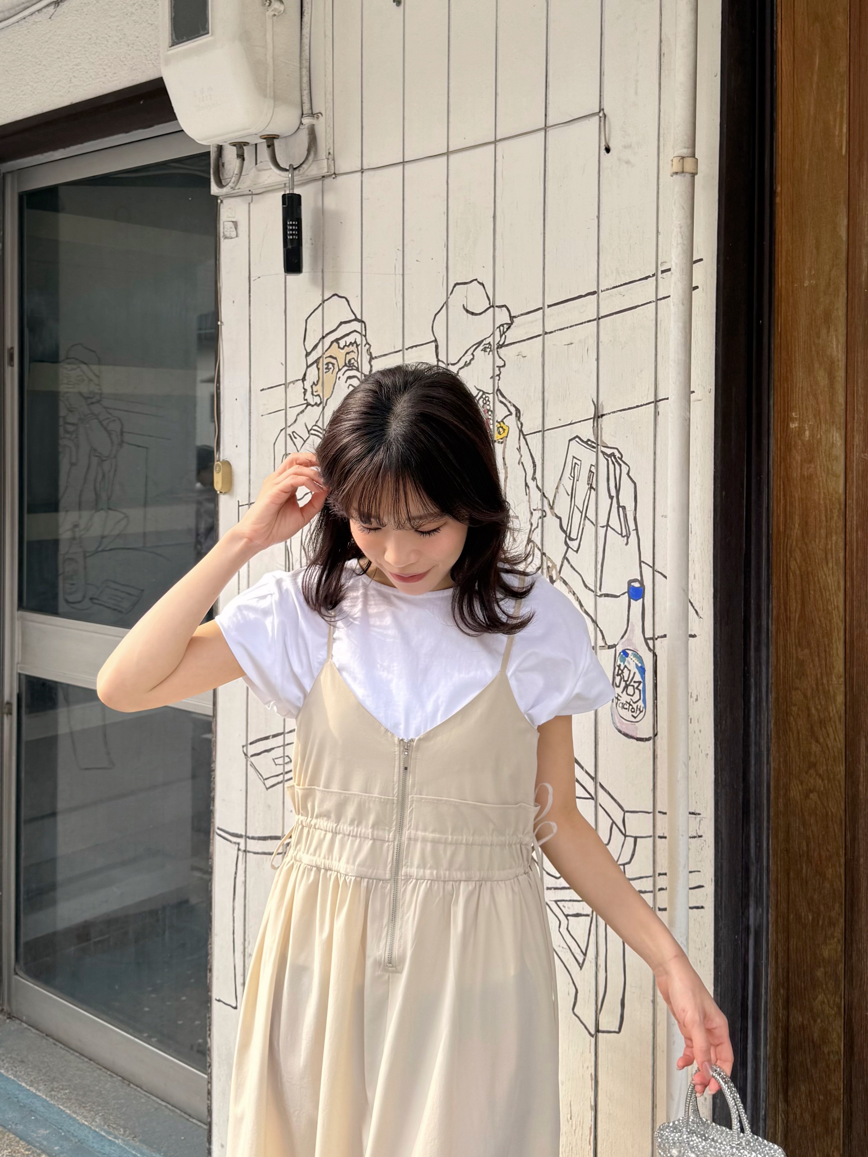 吊帶修腰A line雪紡連身裙