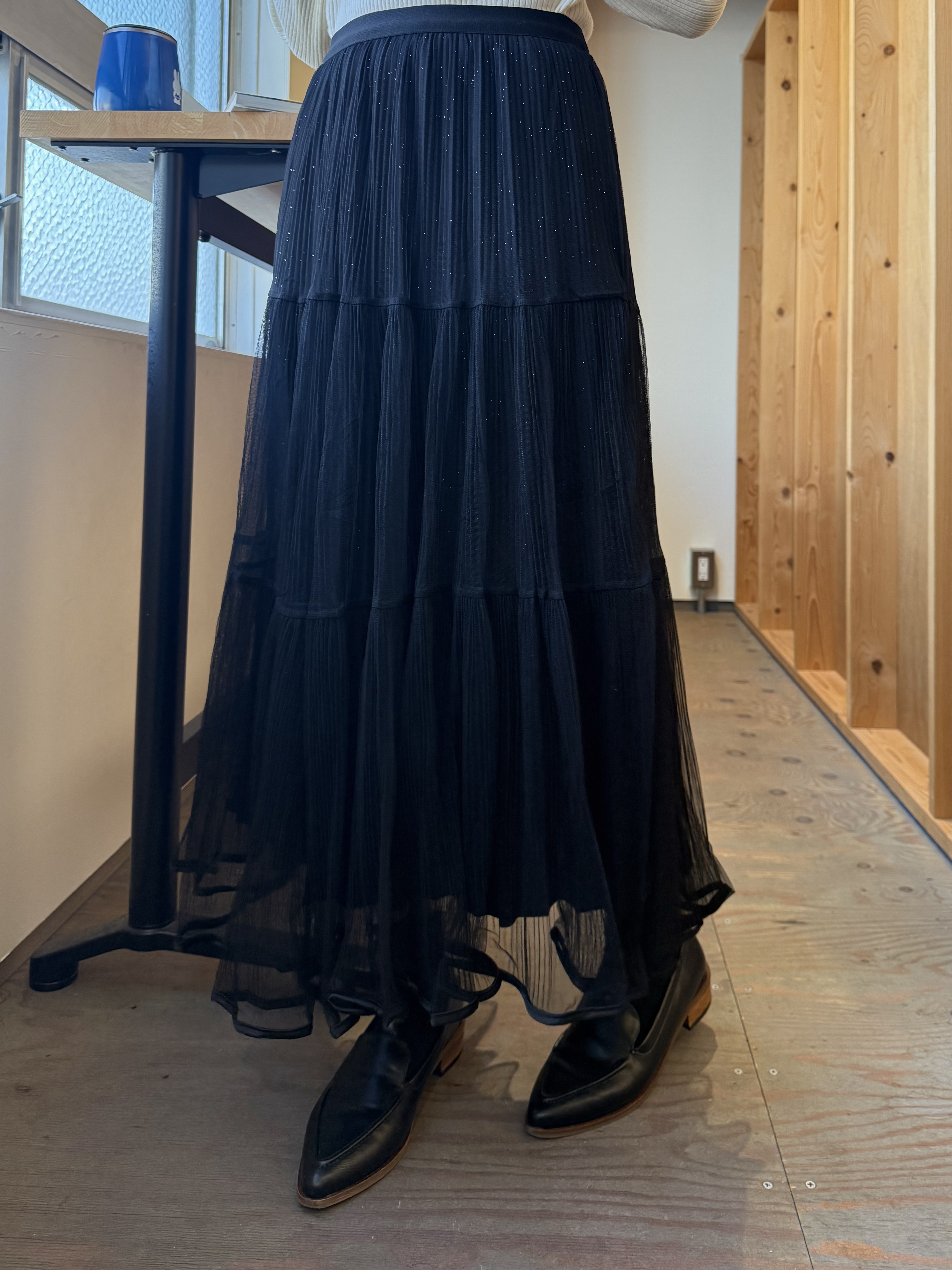 4色•閃閃紗長款半身裙