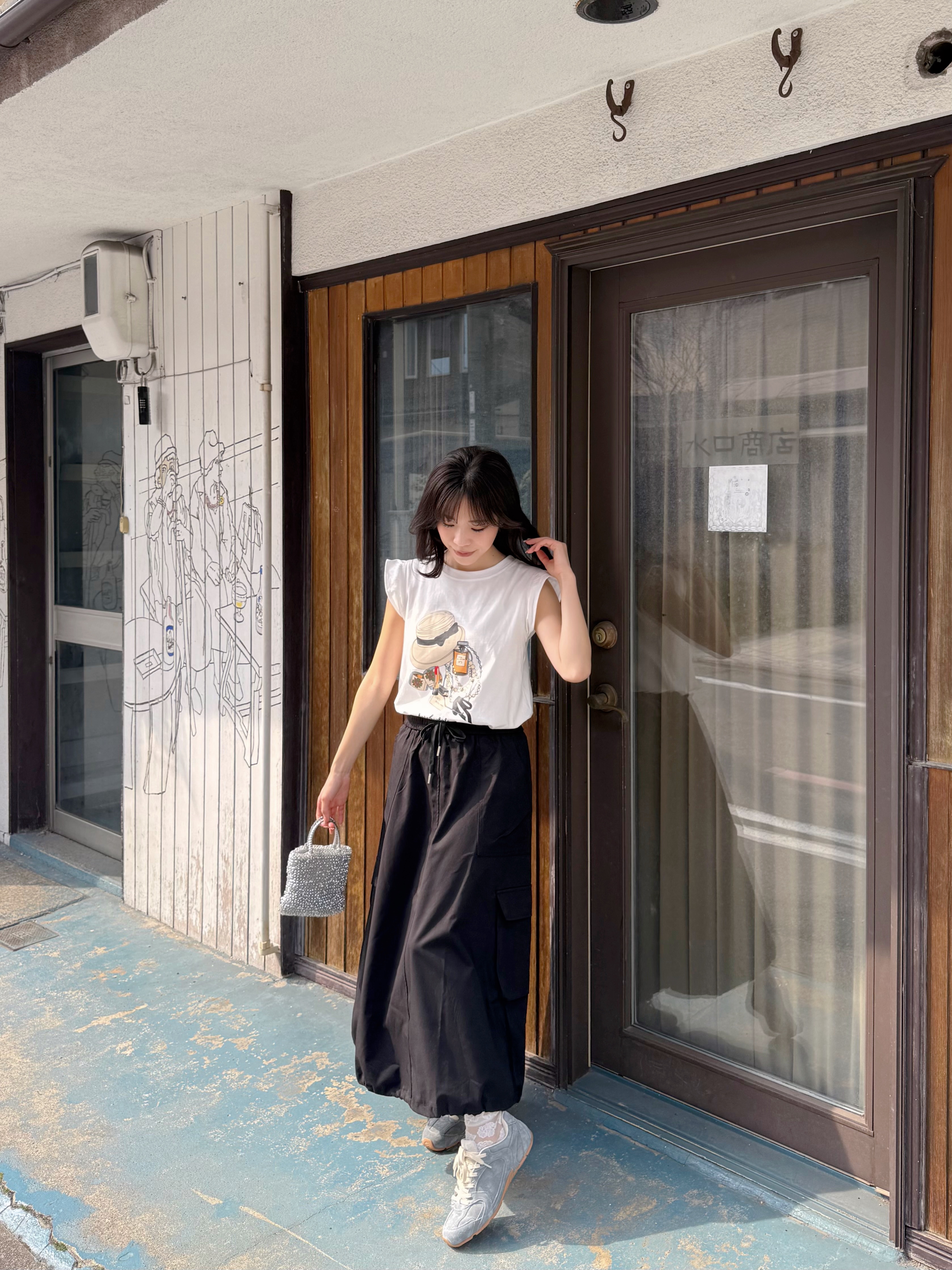 香水草編帽飄飄袖Tee