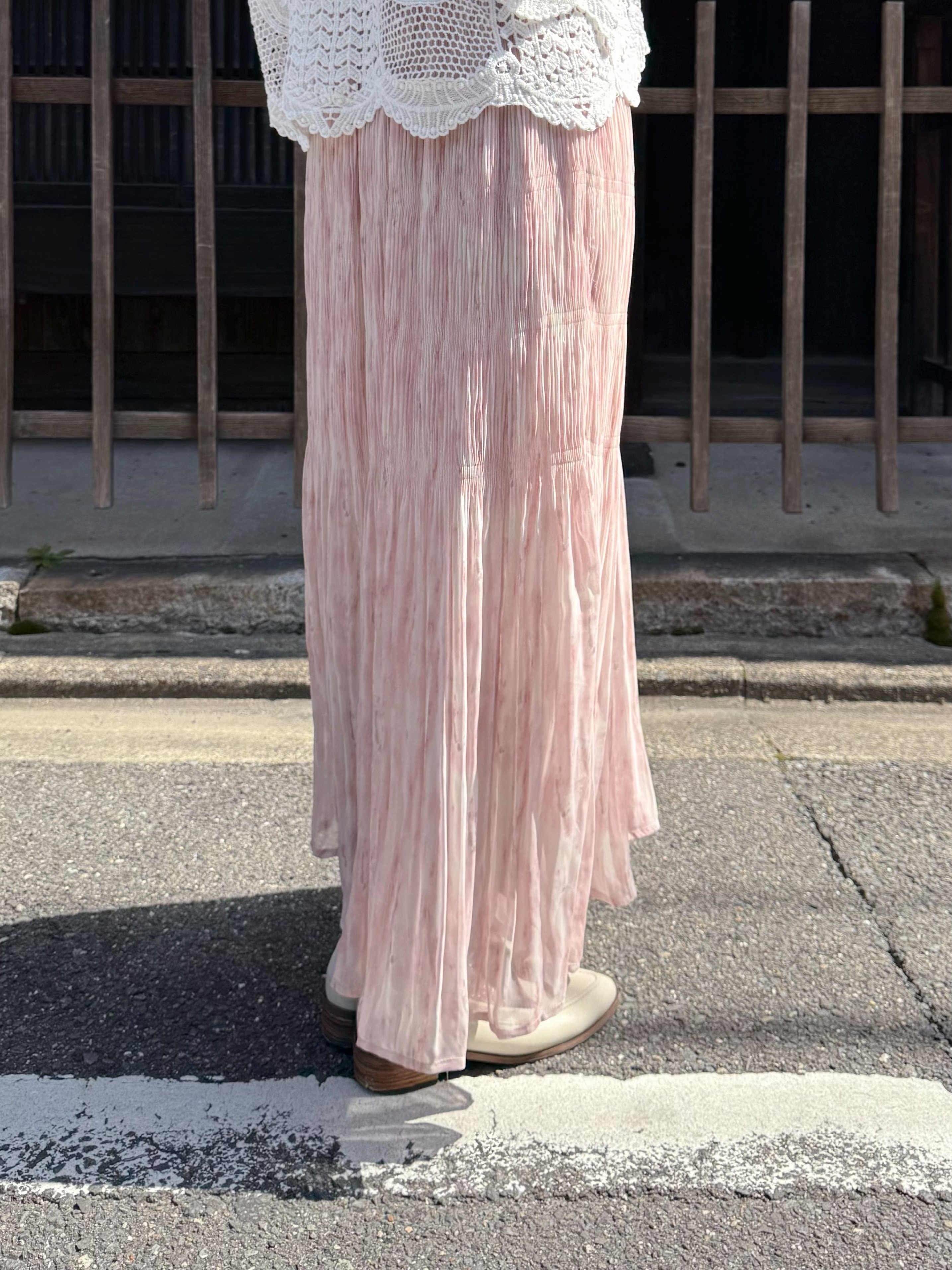 水彩色百摺雪紡半身裙