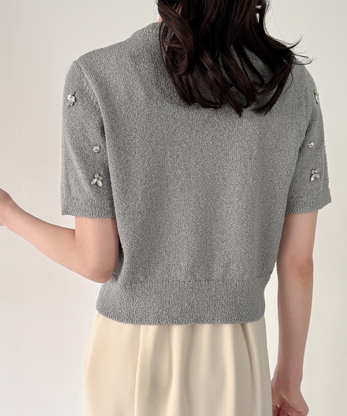 圓領短袖針織外套