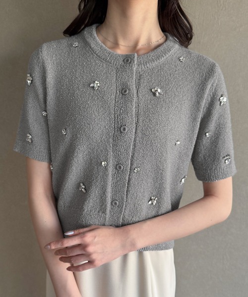 圓領短袖針織外套