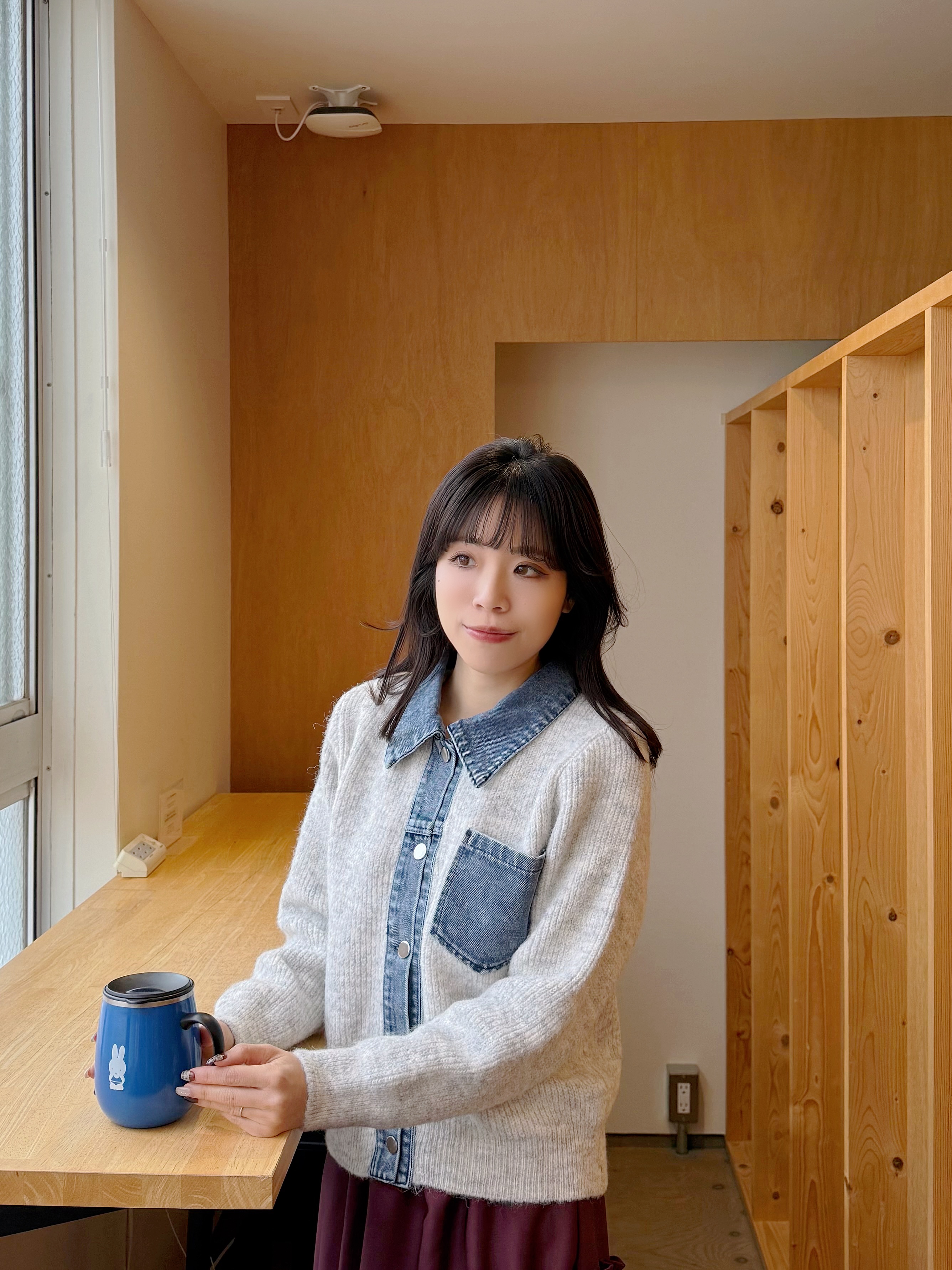 5色•拼牛仔冷衫外套