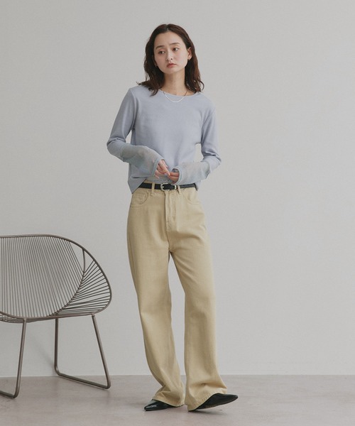 15色•蕾絲/ 閃閃拼袖半透上衣