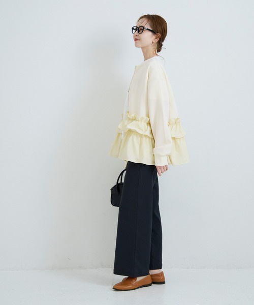 2色•拼接壓摺傘擺拉鍊外套